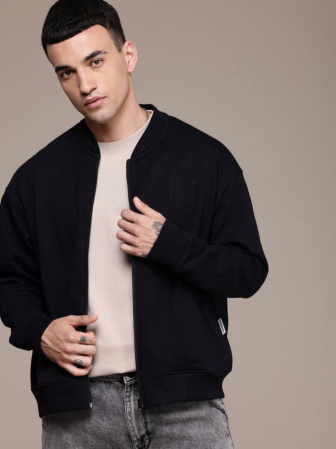 Roadster Full Sleeve Solid Men Sweatshirt - Image 1