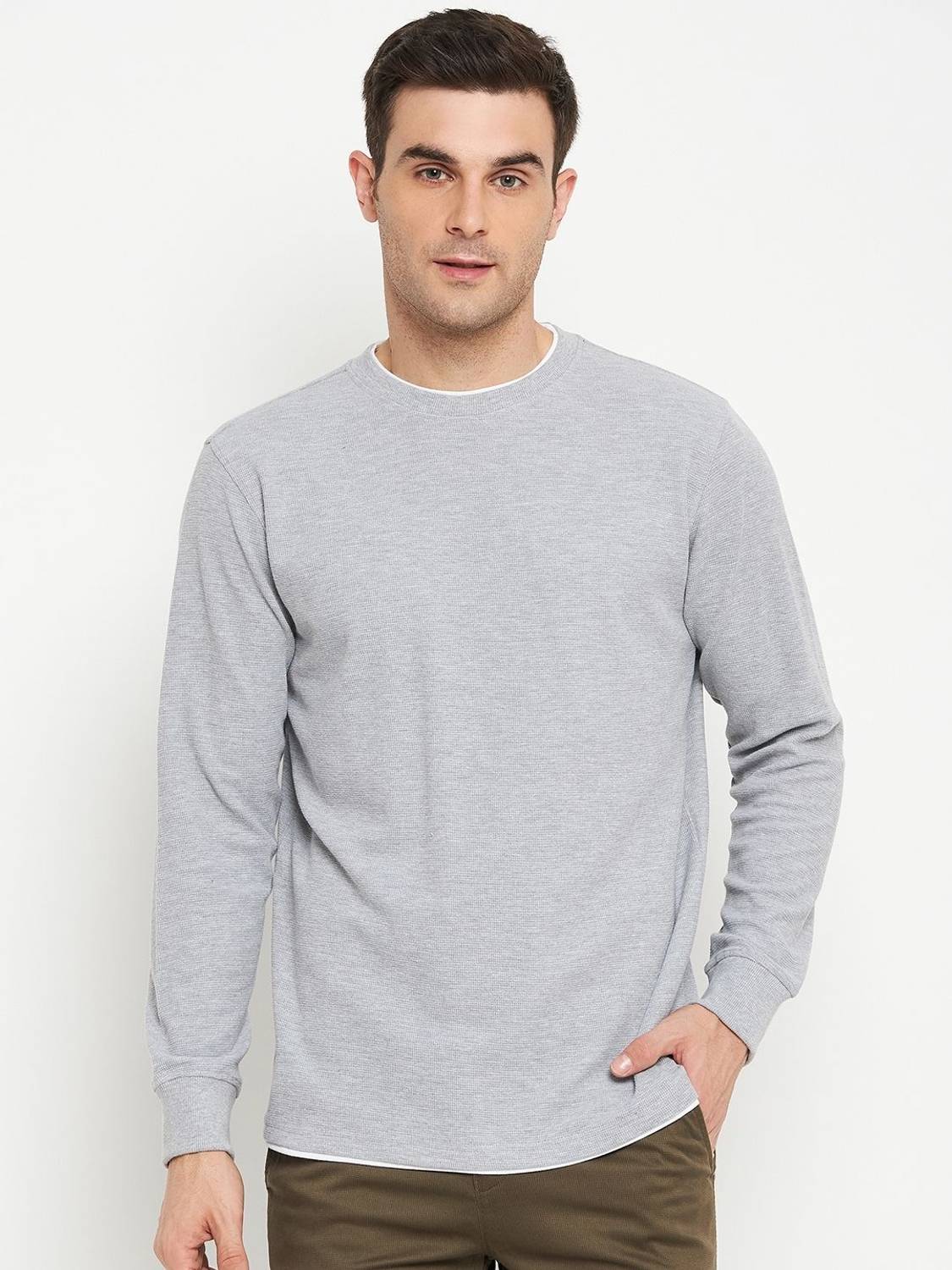 CANTABIL Full Sleeve Solid Men Sweatshirt