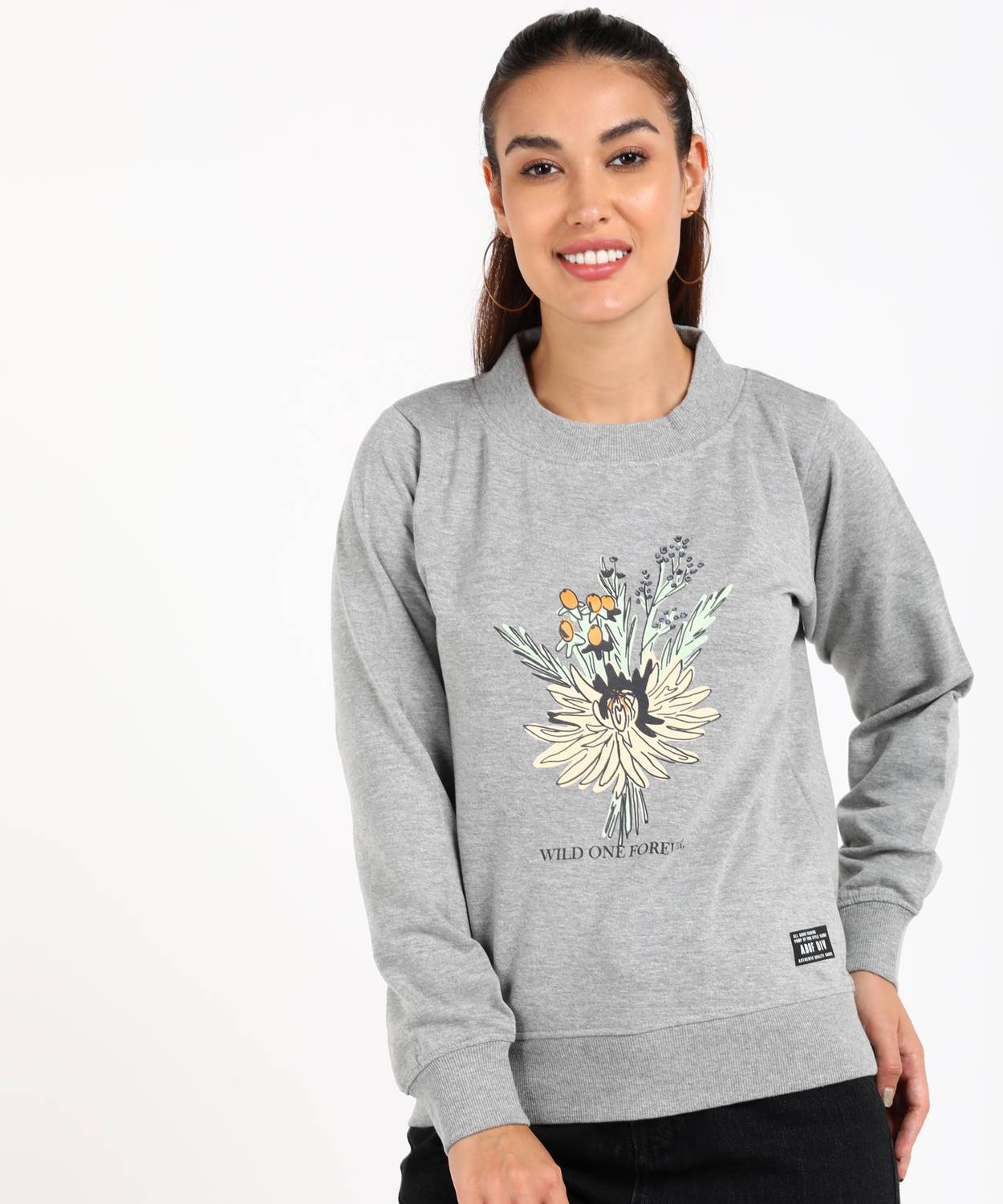 abof by Aditya Birla Full Sleeve Graphic Print Women Sweatshirt