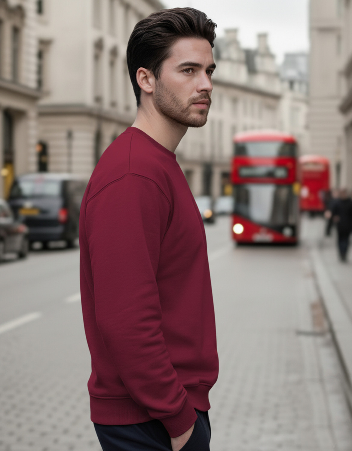 Image of BEING WANTED Full Sleeve Solid Men Sweatshirt