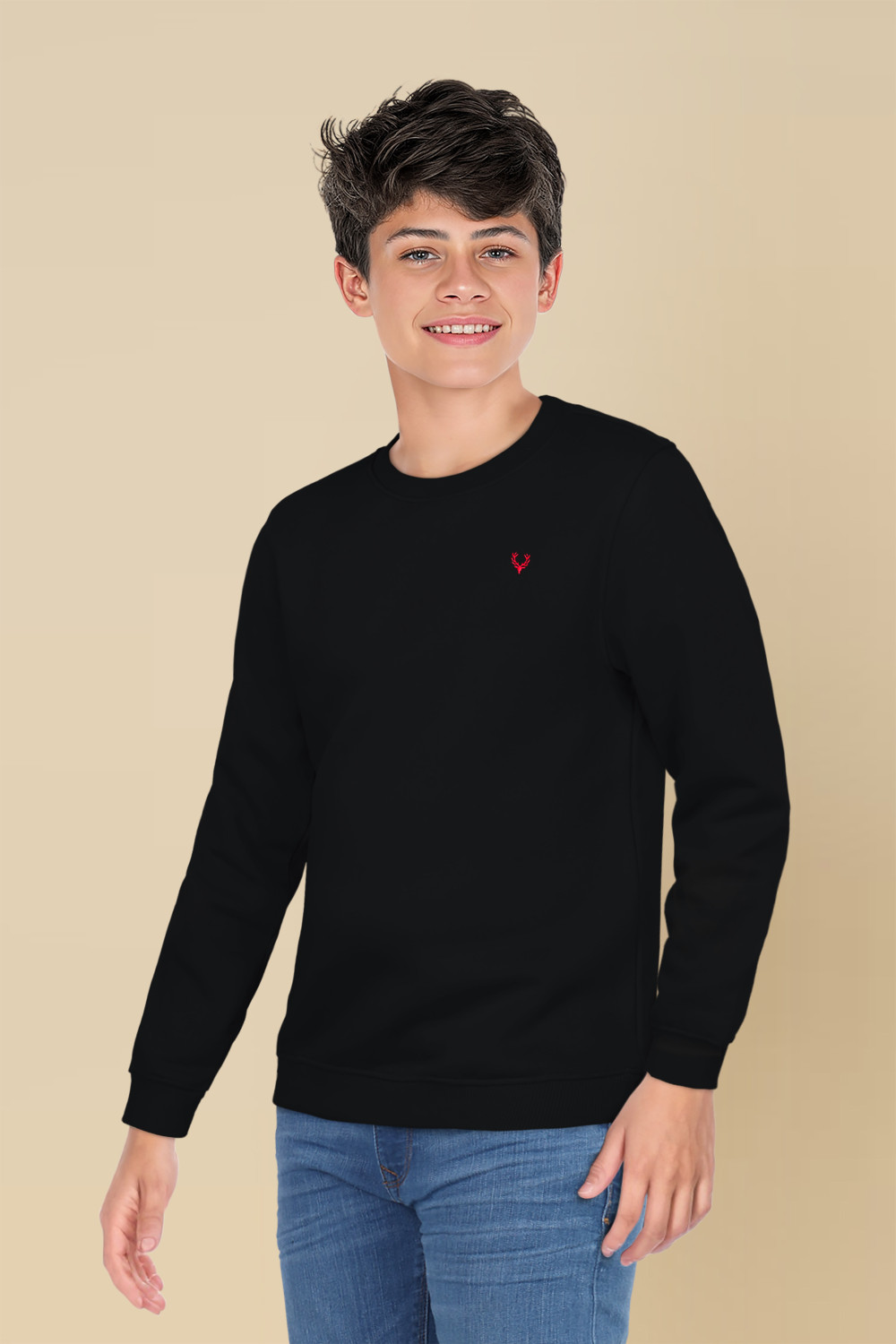 Image of Allen Solly Full Sleeve Solid Boys Sweatshirt