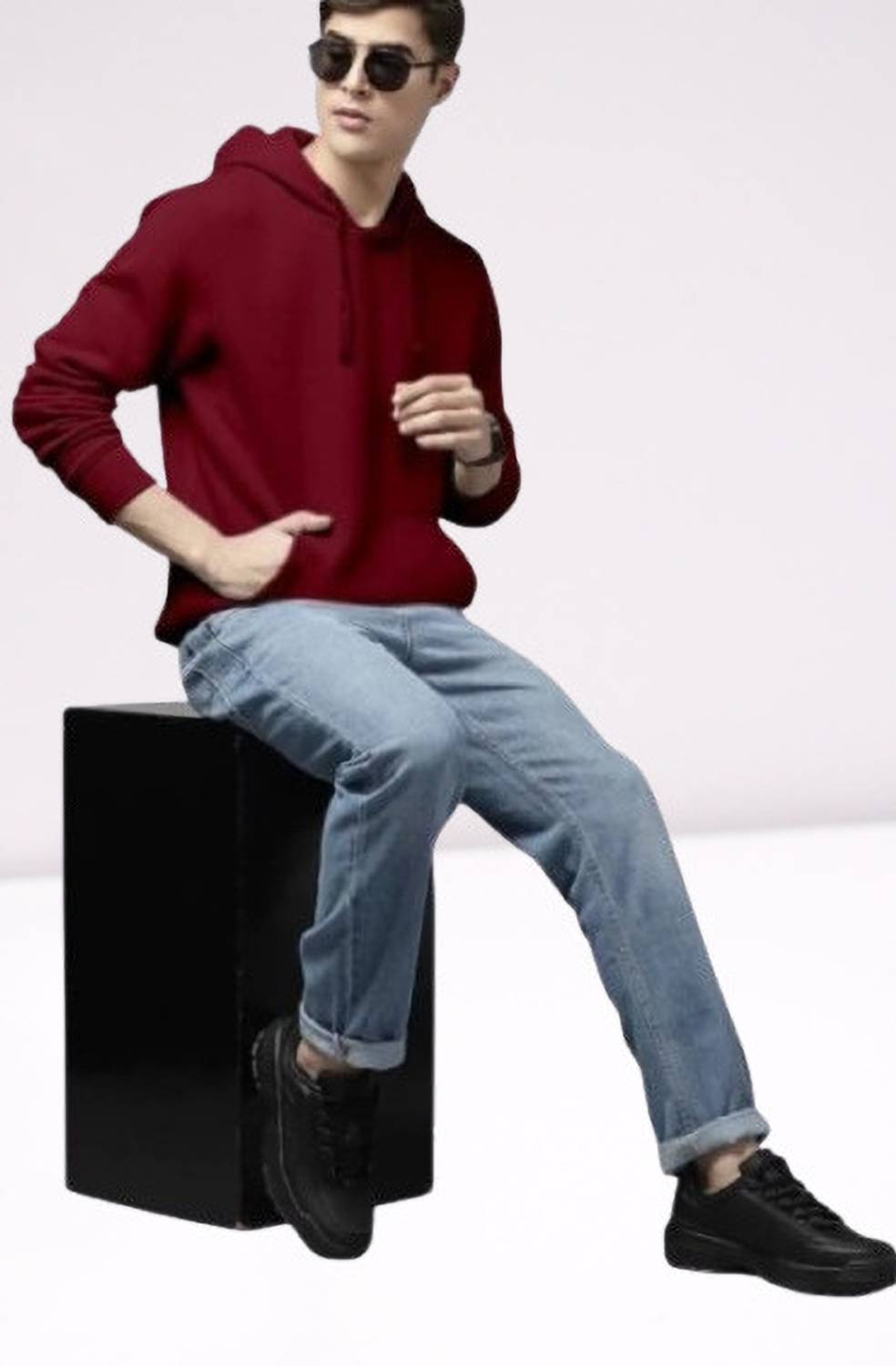 Ashkart Full Sleeve Solid Men Sweatshirt