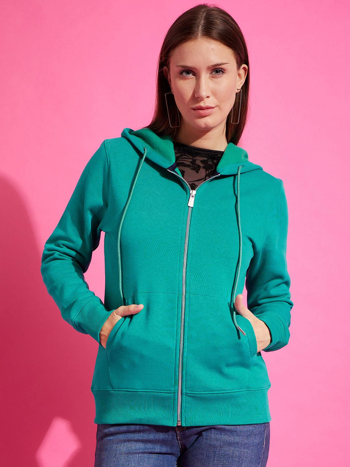 98 Degree North Full Sleeve Solid Women Sweatshirt