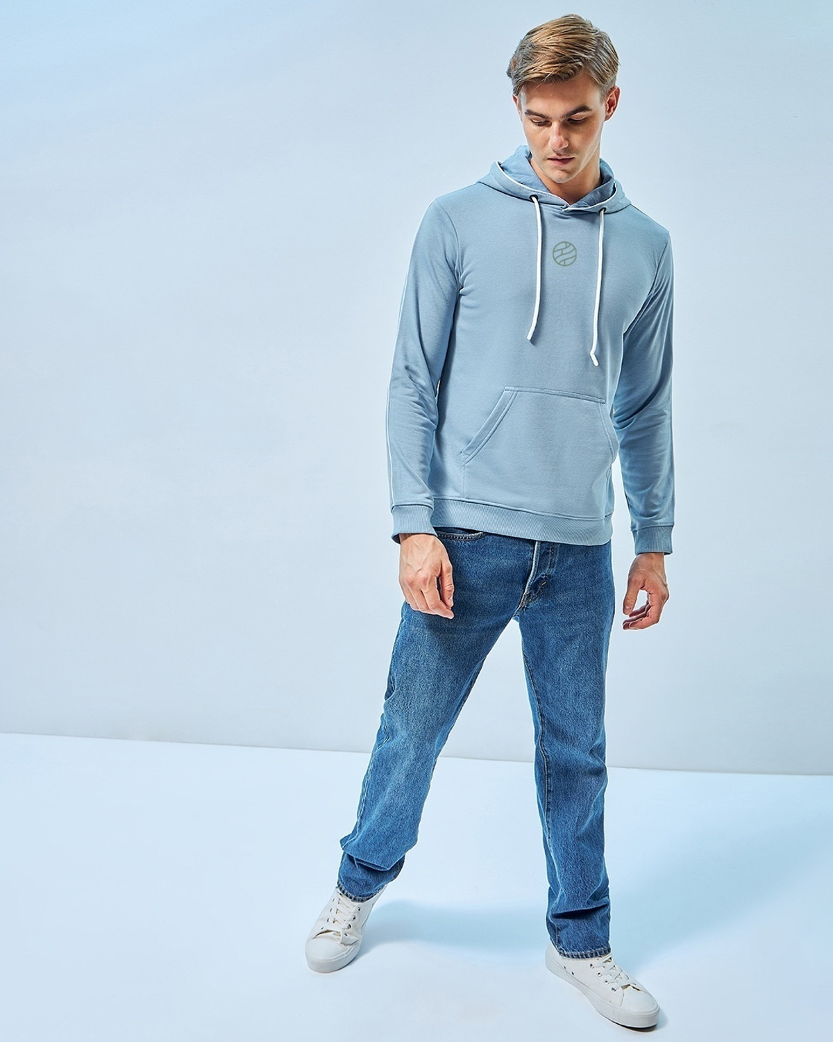 Image of BEWAKOOF Men Full Sleeve Graphic Print Hooded Sweatshirt