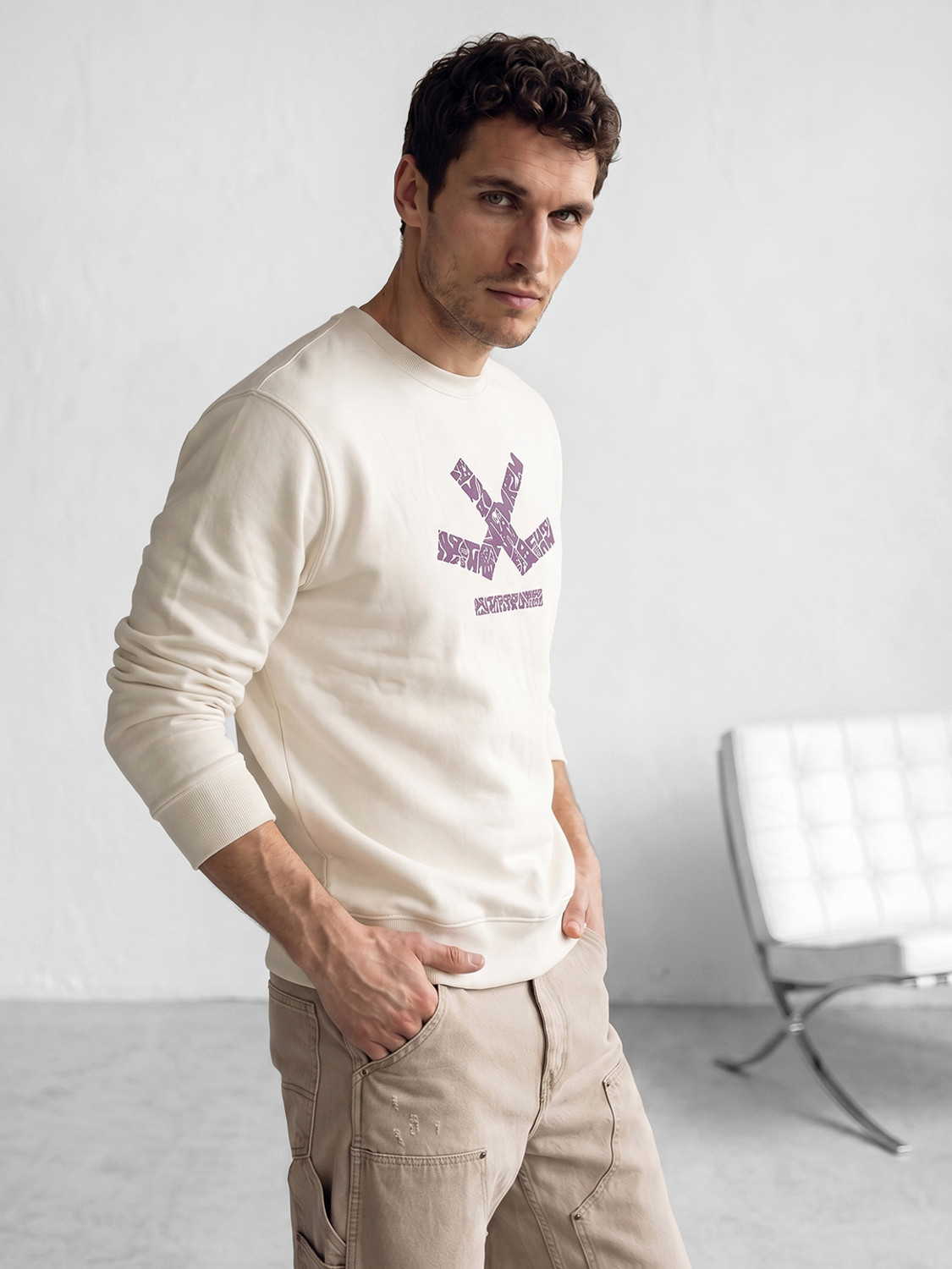 Image of WROGN Full Sleeve Solid Men Sweatshirt