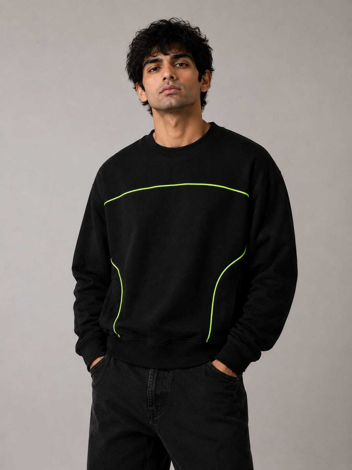 Image of MOSAJC Full Sleeve Striped Men Sweatshirt