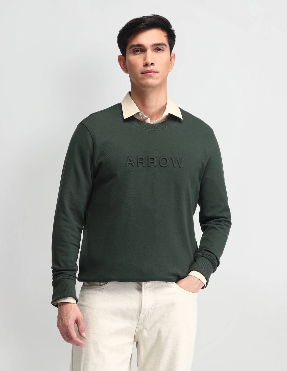Arrow Sport Full Sleeve Self Design Men Sweatshirt