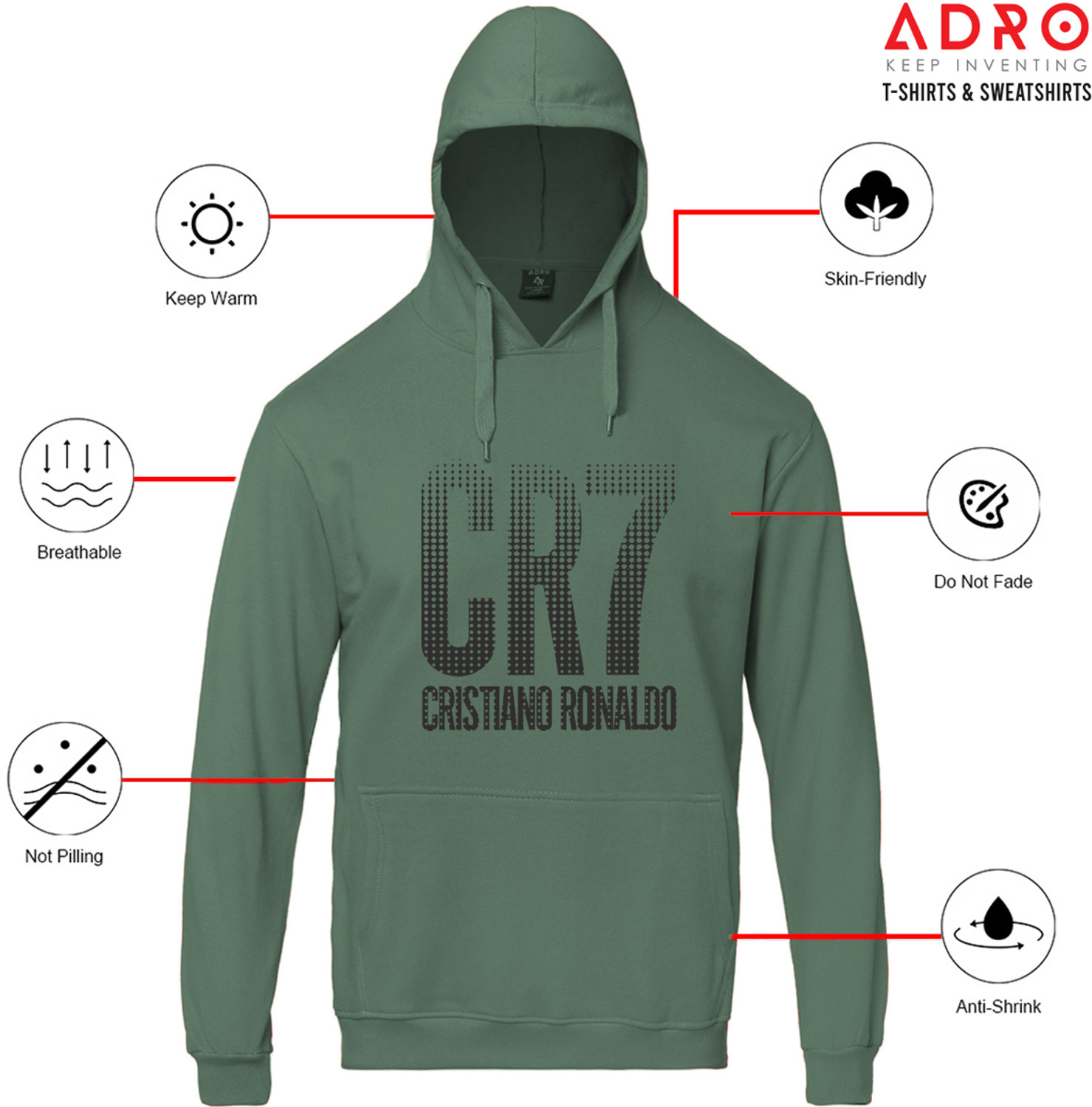 Image of ADRO Full Sleeve Printed Men Sweatshirt