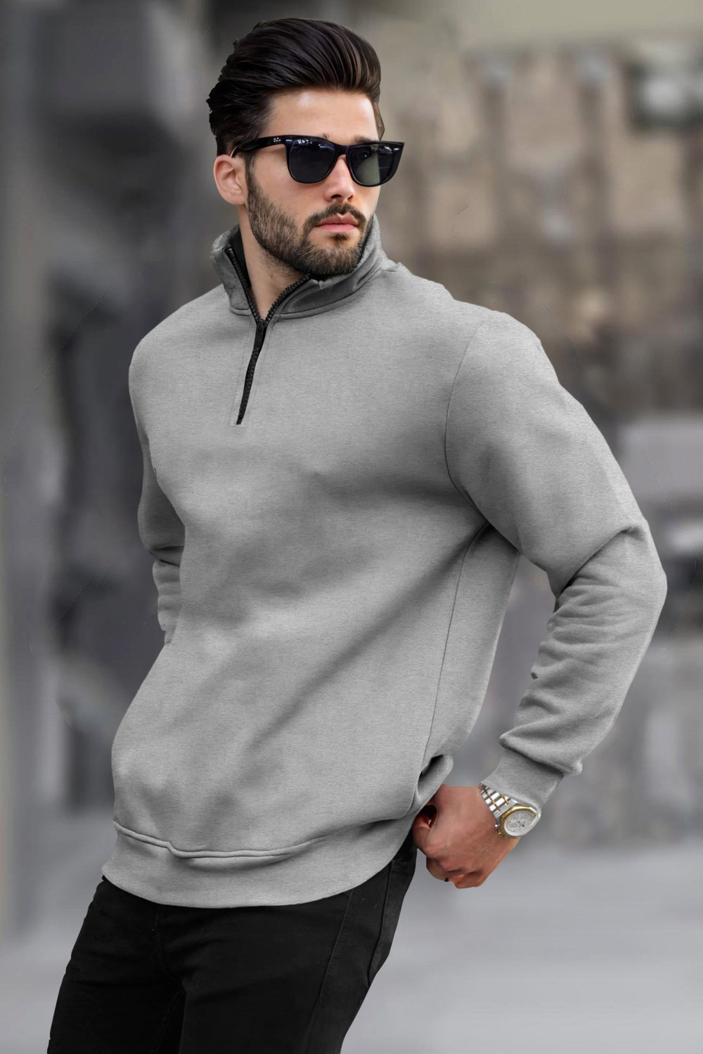 Image of TRIPR Full Sleeve Solid Men Sweatshirt