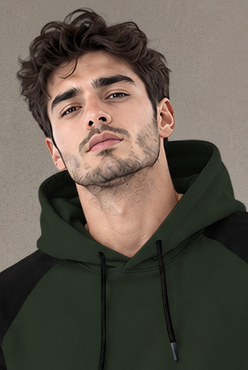 Image of TRIPR Men Full Sleeve Color Block Hooded Sweatshirt