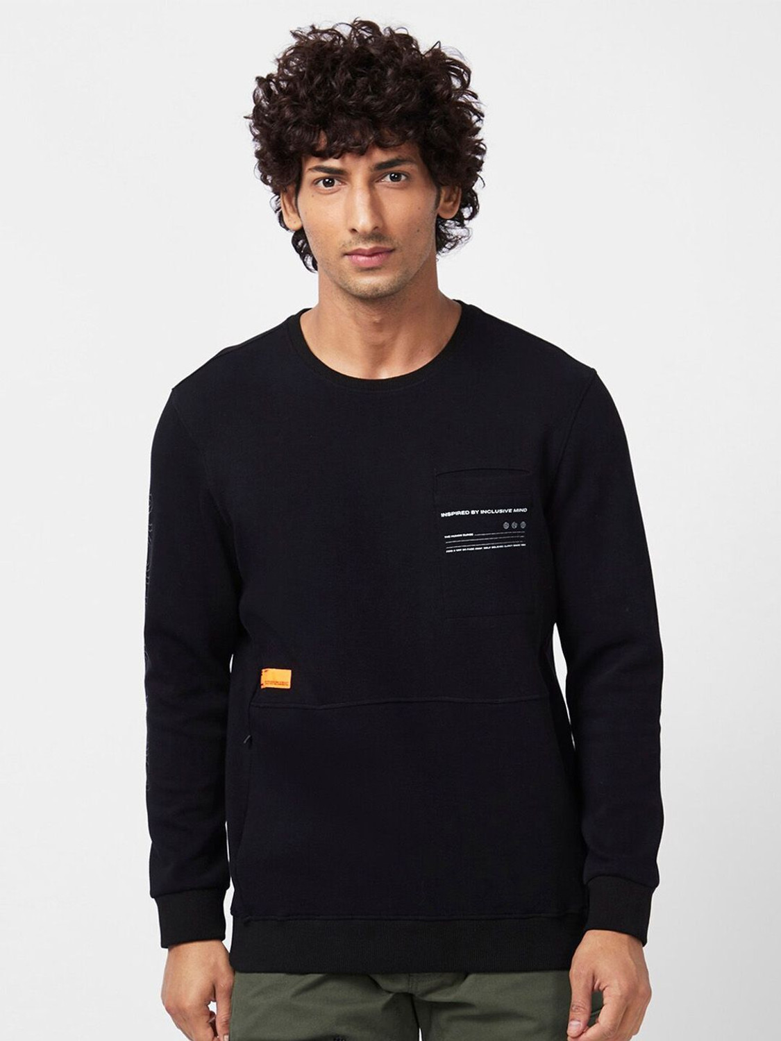 Image of Spykar Men Full Sleeve Printed Sweatshirt