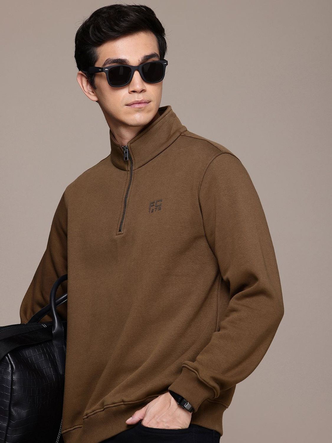 Image of French Connection Full Sleeve Solid Men Sweatshirt