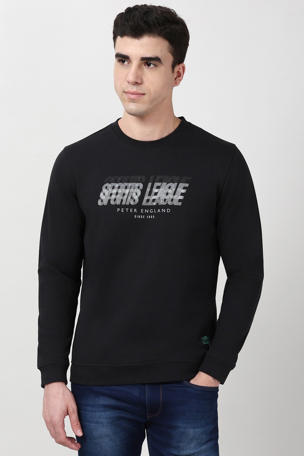 Image of PETER ENGLAND Men Full Sleeve Printed Sweatshirt