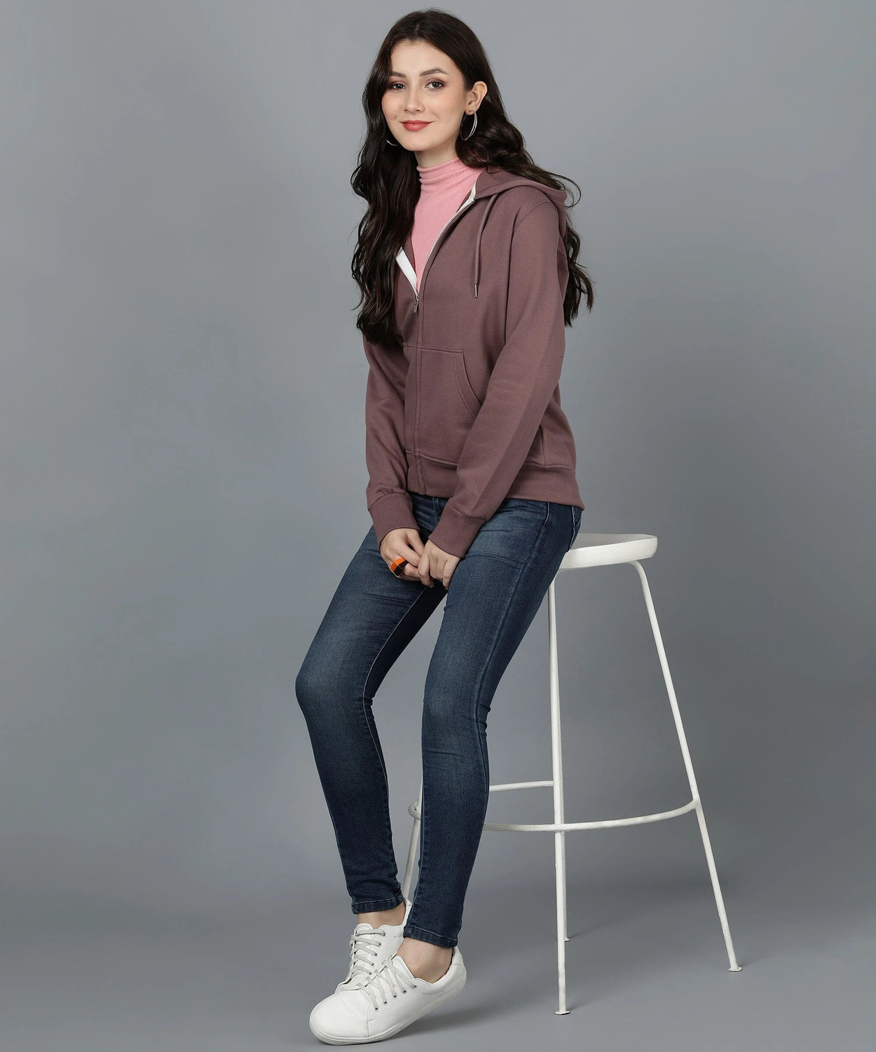 Image of Alan Jones Full Sleeve Solid Women Sweatshirt