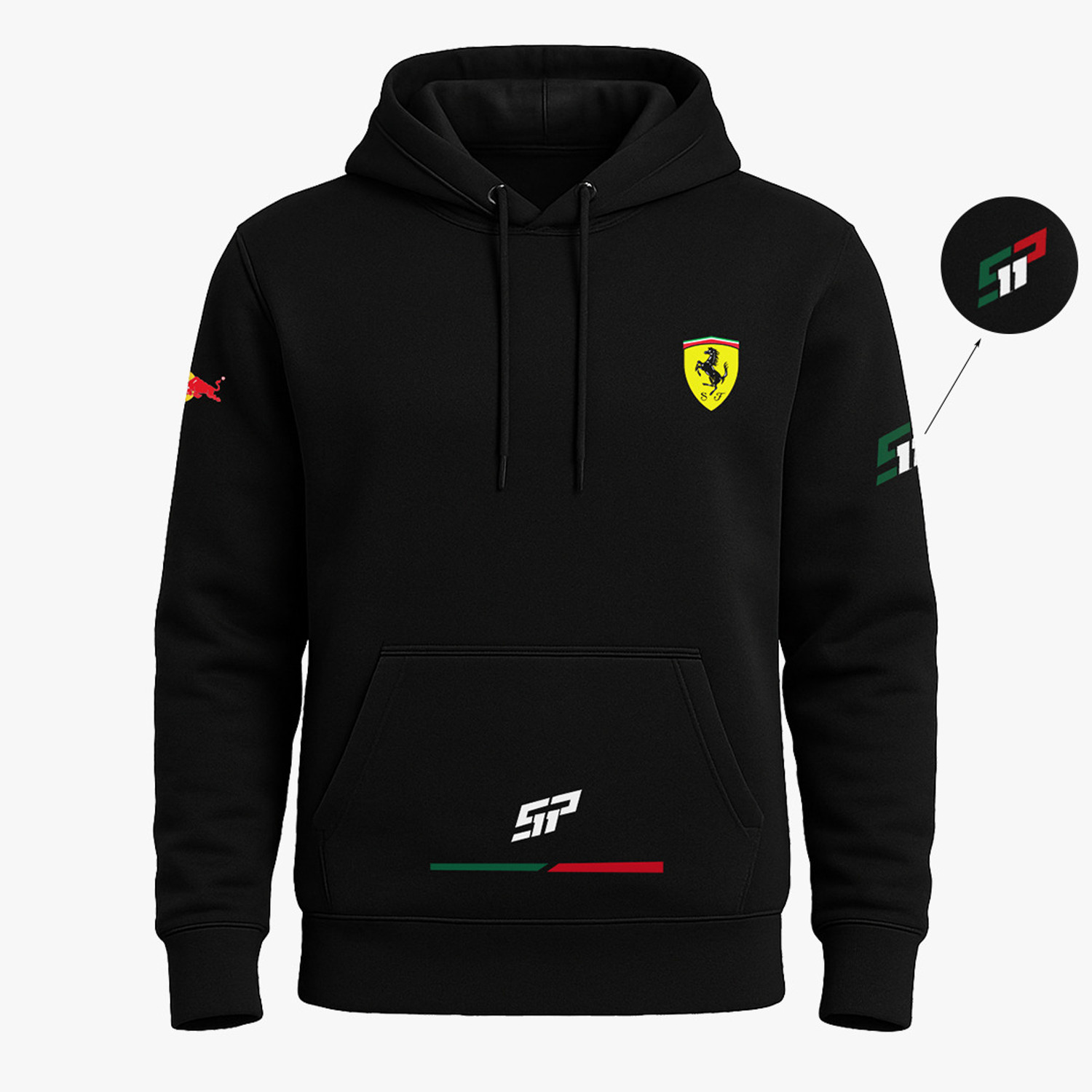 Image of R.A. Garments Men Full Sleeve Graphic Print Reversible Hooded Sweatshirt