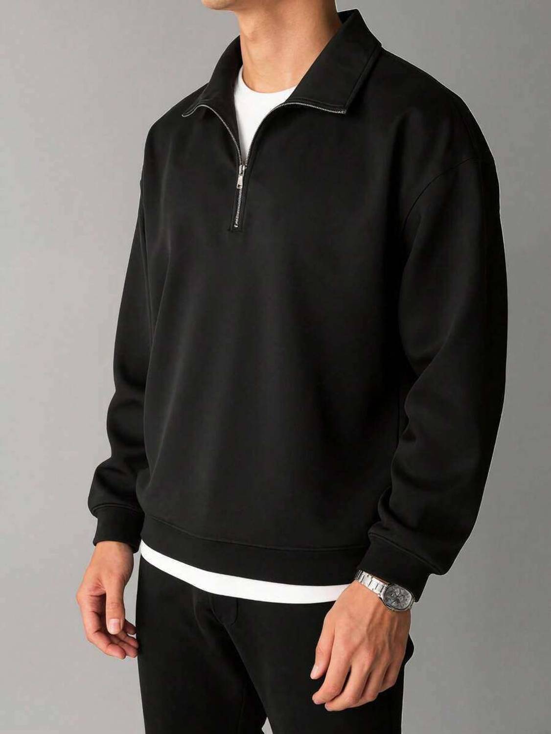 EraandEdge Full Sleeve Solid Men Sweatshirt - Image 3