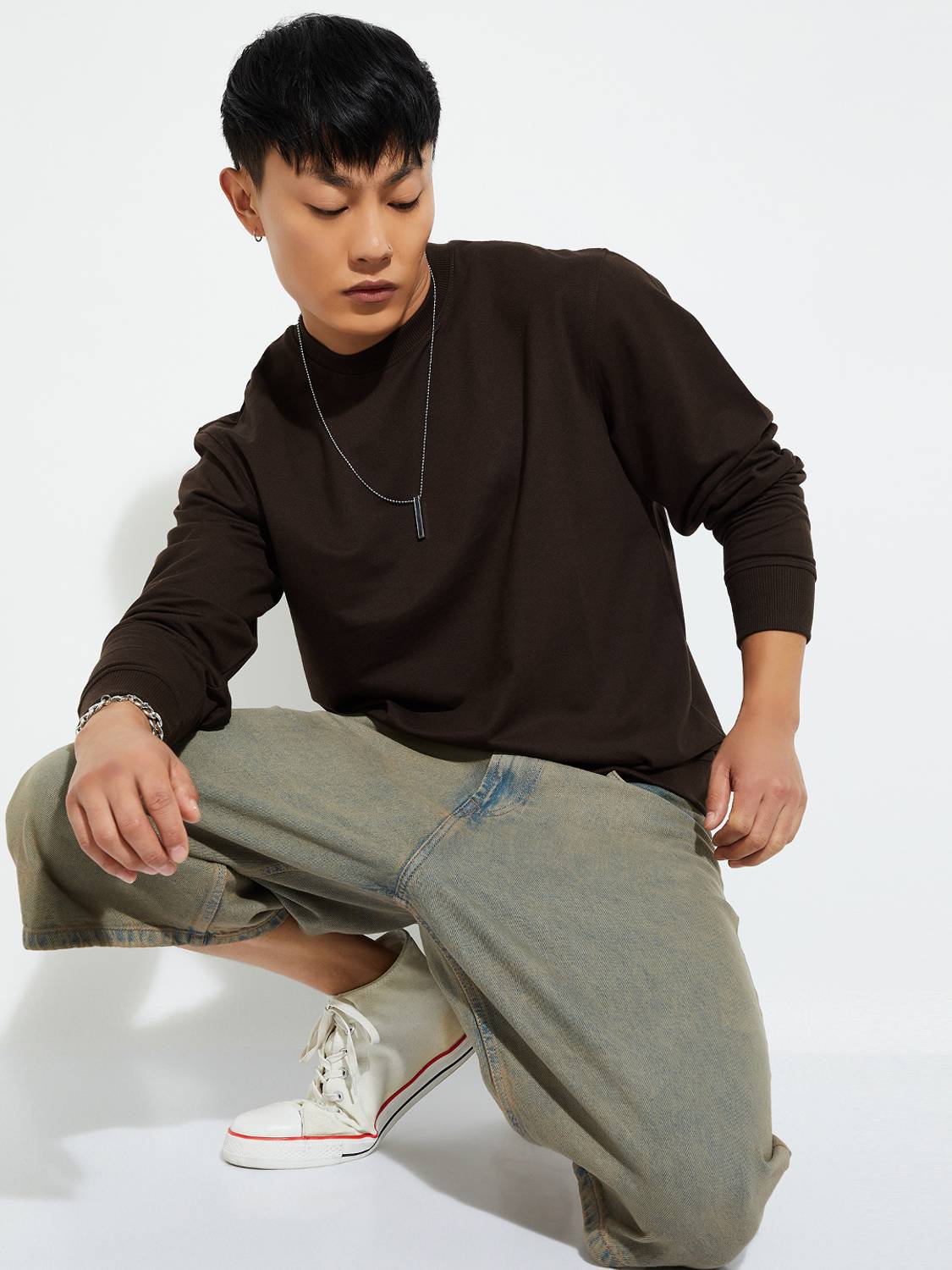 MAX Men Half Sleeve Solid Sweatshirt - Image 2