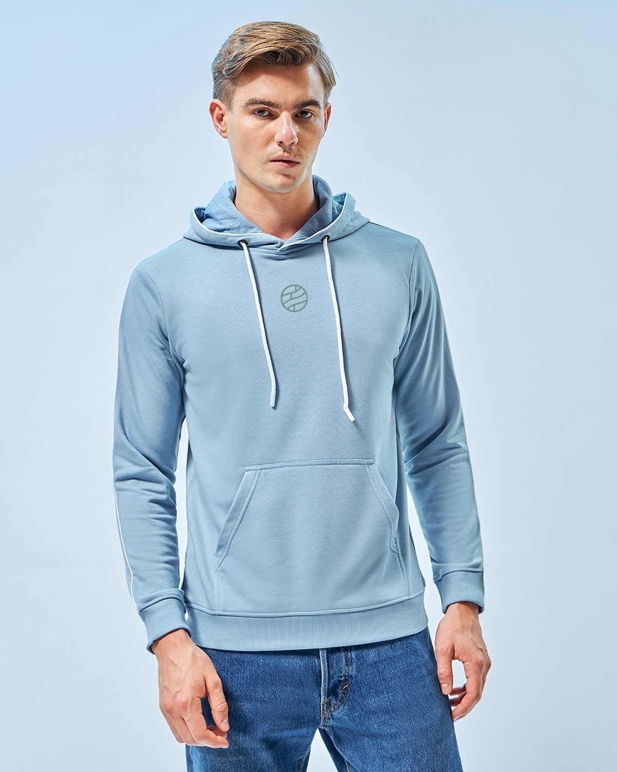 Image of BEWAKOOF Men Full Sleeve Graphic Print Hooded Sweatshirt
