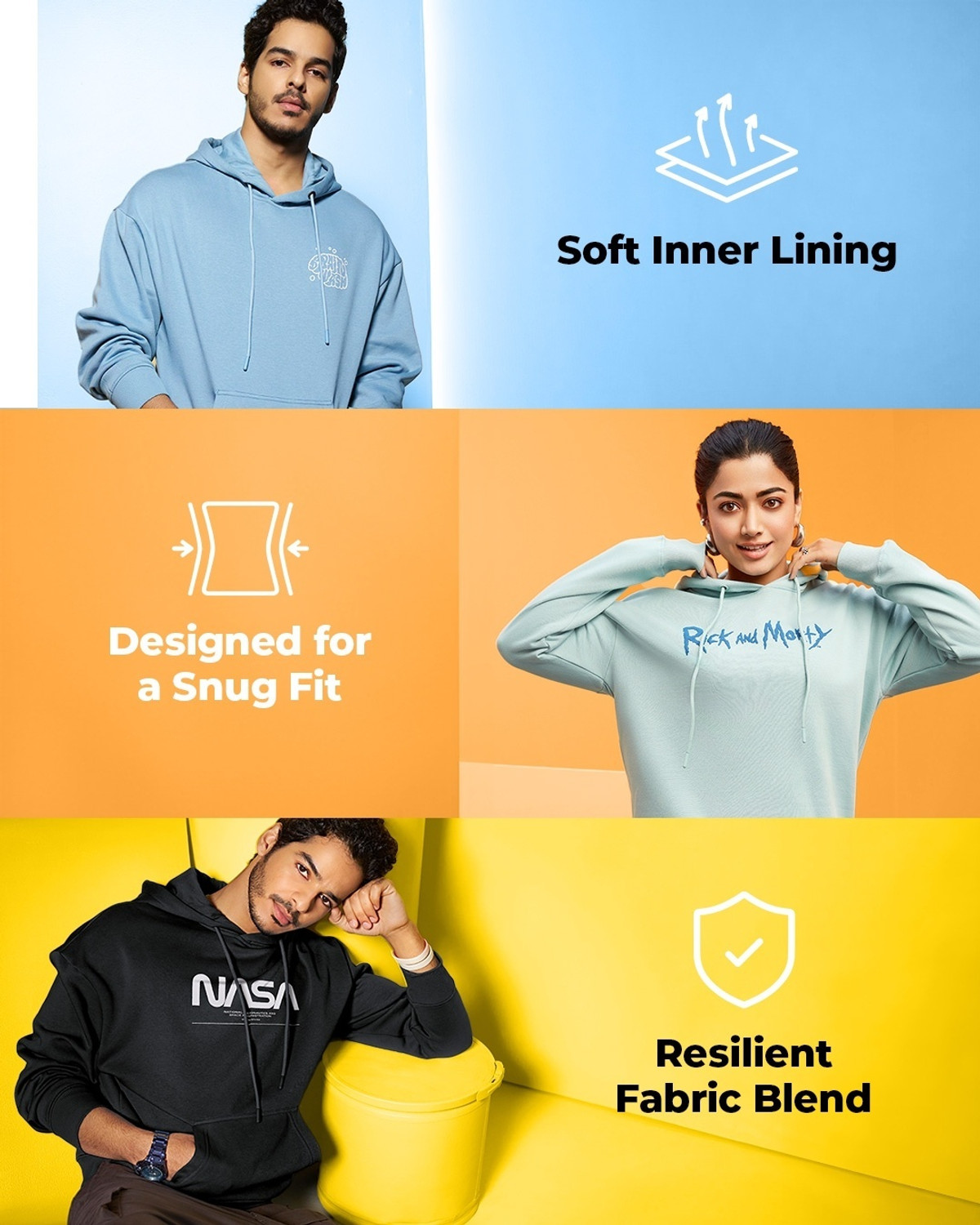 Image of BEWAKOOF Men Full Sleeve Graphic Print Hooded Sweatshirt