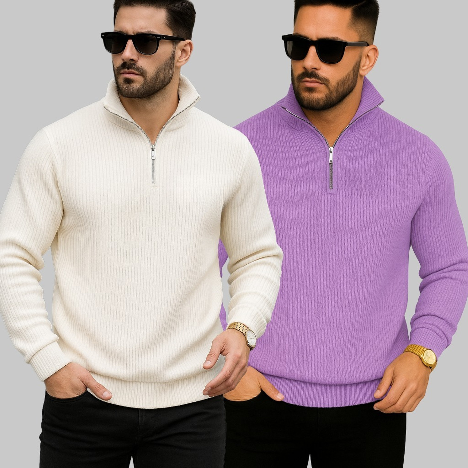 Image of STARVY Full Sleeve Self Design Men Sweatshirt