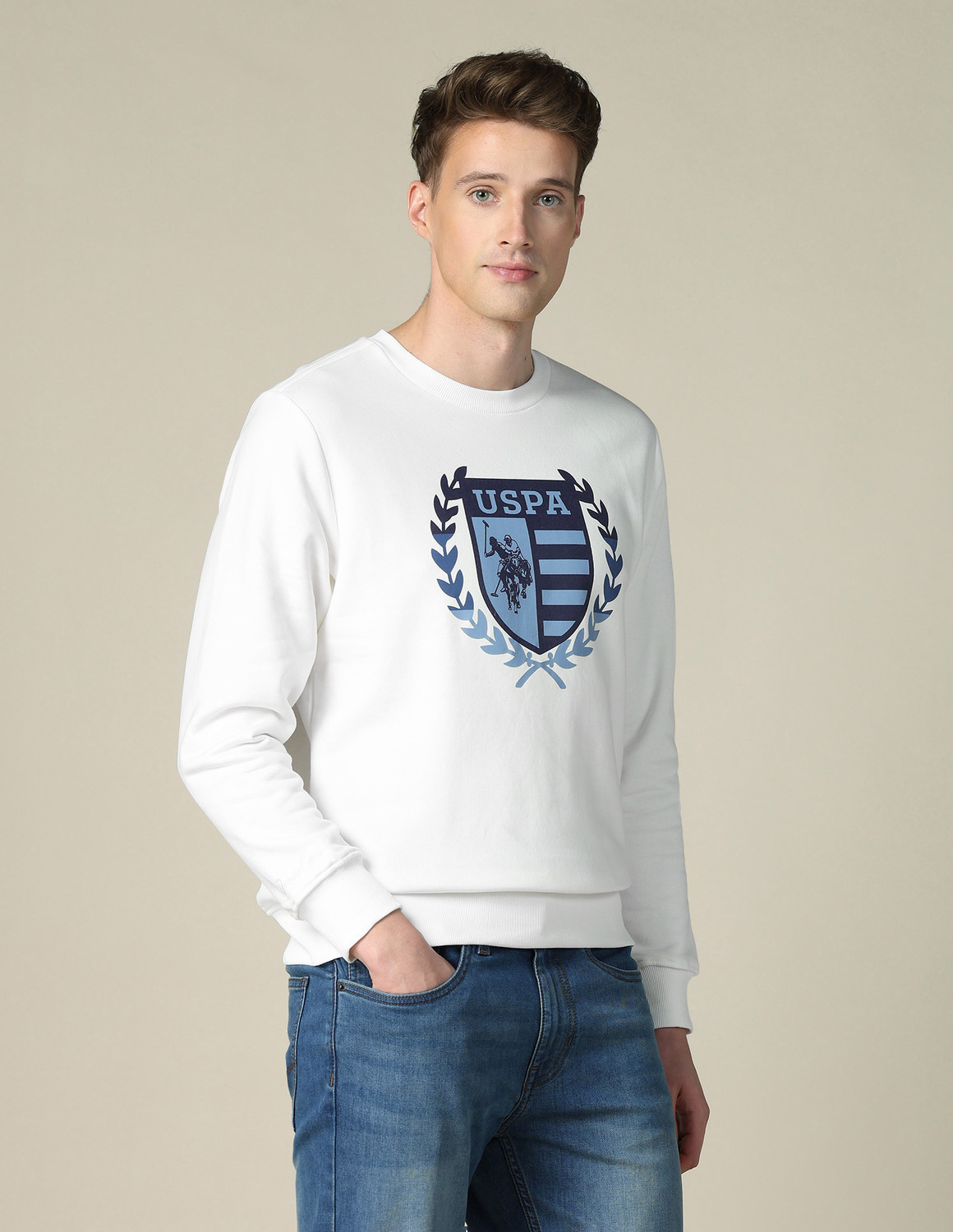 Image of U.S. Polo Assn. Denim Co. Men Full Sleeve Printed Sweatshirt