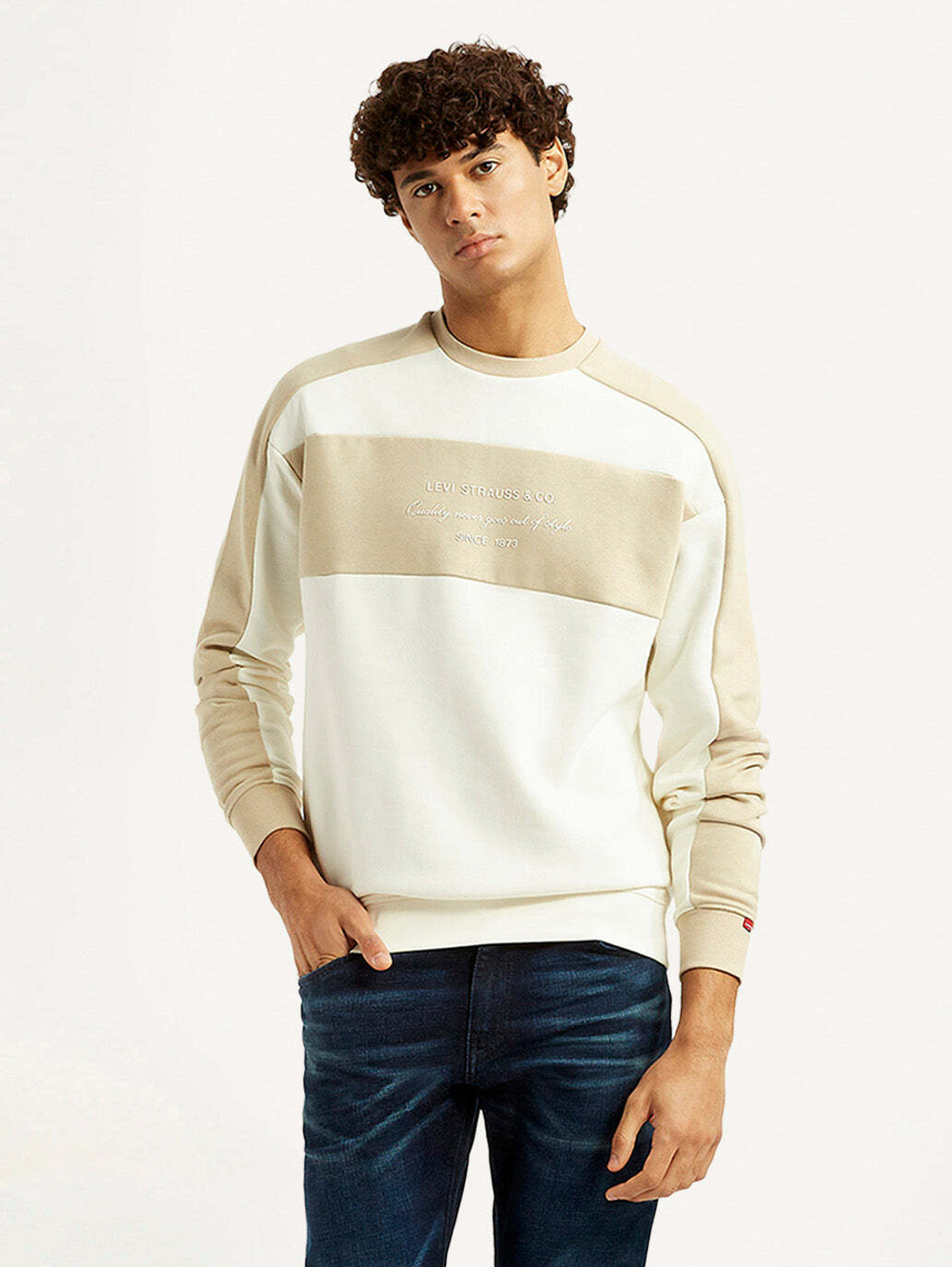 Image of LEVI'S Men Full Sleeve Color Block Sweatshirt