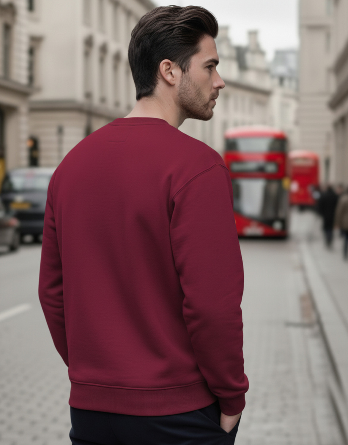 Image of BEING WANTED Full Sleeve Solid Men Sweatshirt