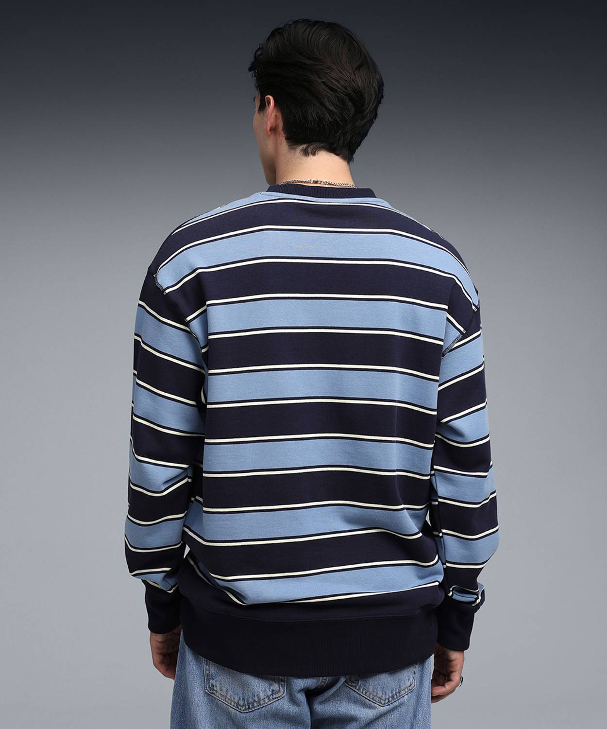 Men & Women Full Sleeve Striped Sweatshirt - Image 4