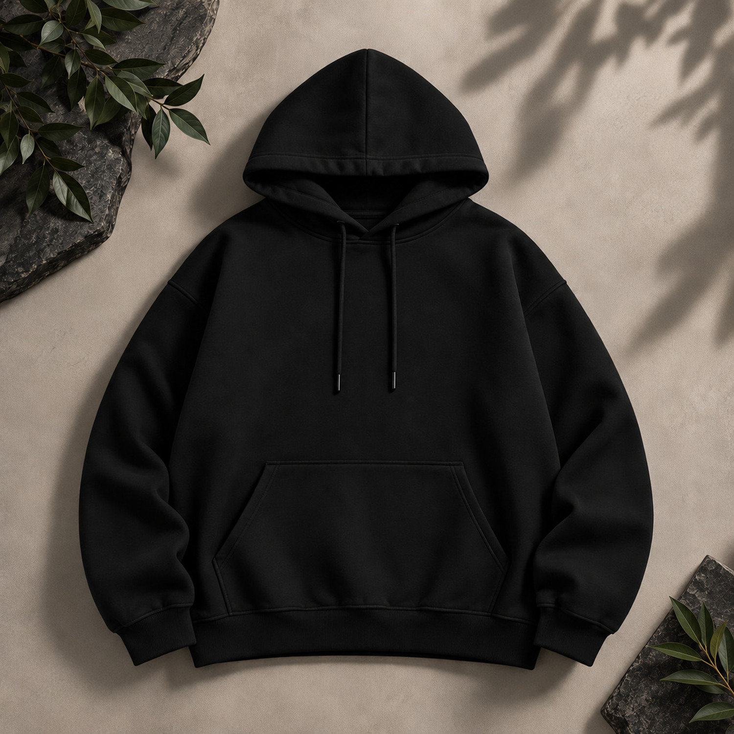 Image of LUKKSLYN Men Full Sleeve Solid Hooded Sweatshirt
