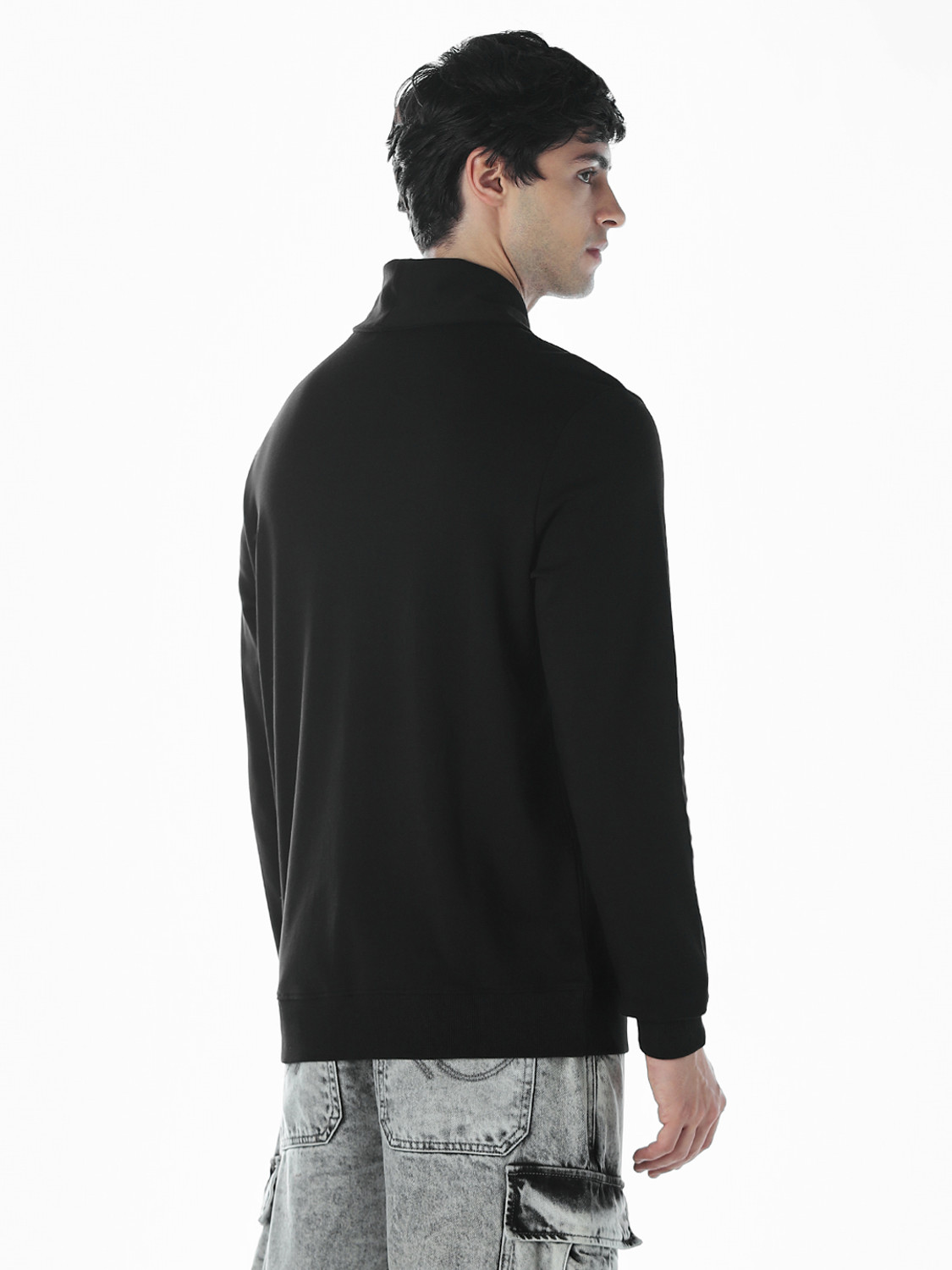 Image of JACK & JONES Men Full Sleeve Solid Sweatshirt