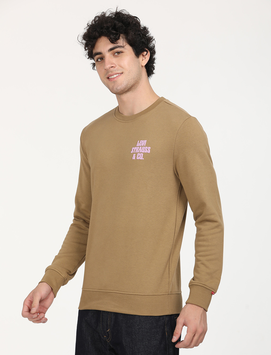 Image of LEVI'S Men Full Sleeve Solid Sweatshirt