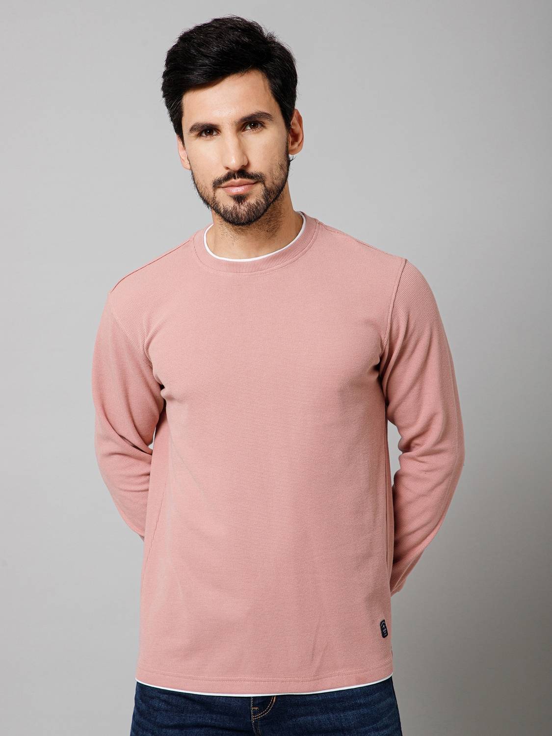 CANTABIL Full Sleeve Solid Men Sweatshirt