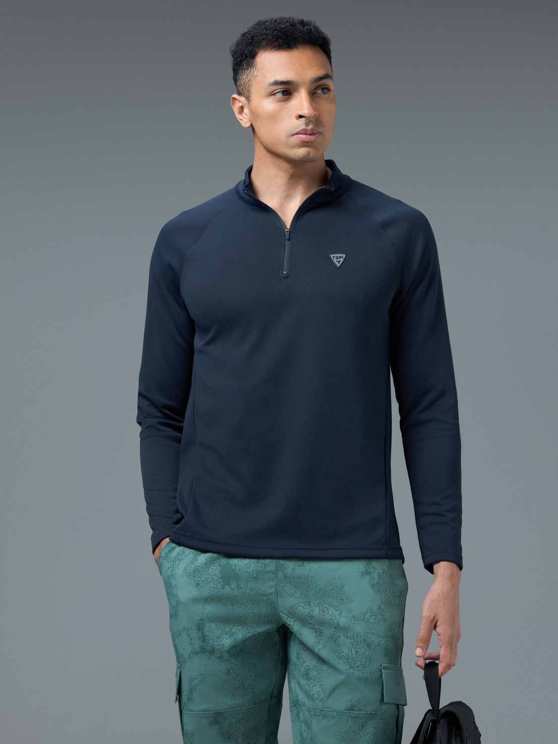 Image of TECHNOSPORT Full Sleeve Solid Men Sweatshirt