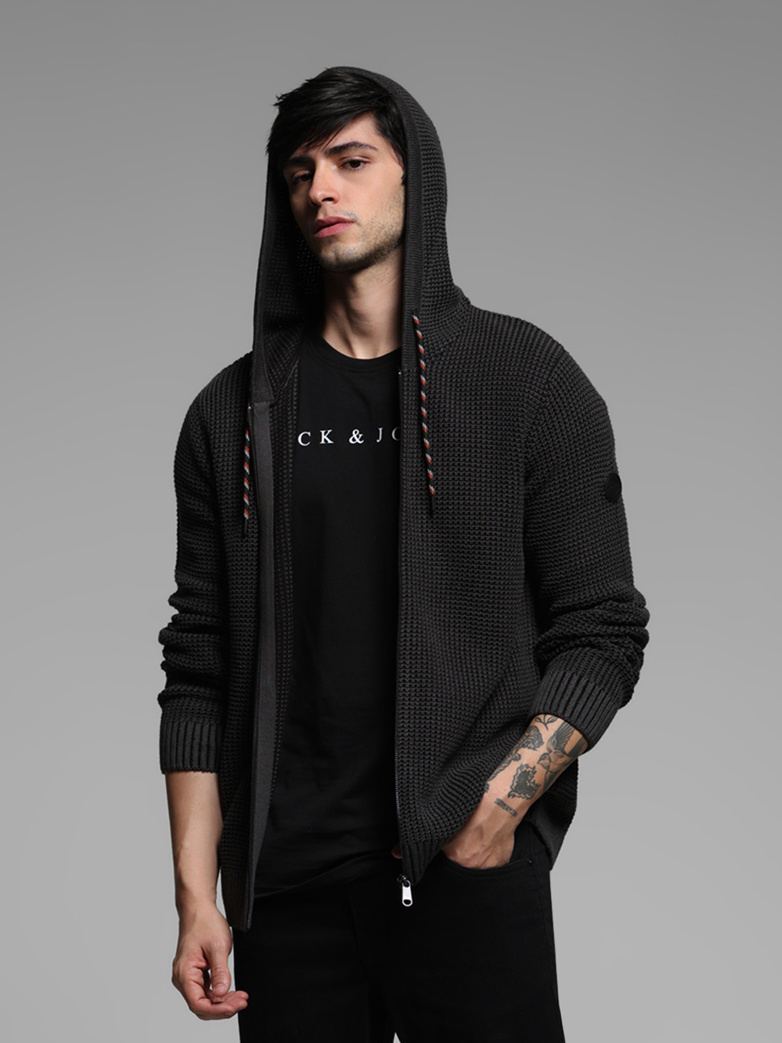 Image of JACK & JONES Full Sleeve Self Design Men Sweatshirt