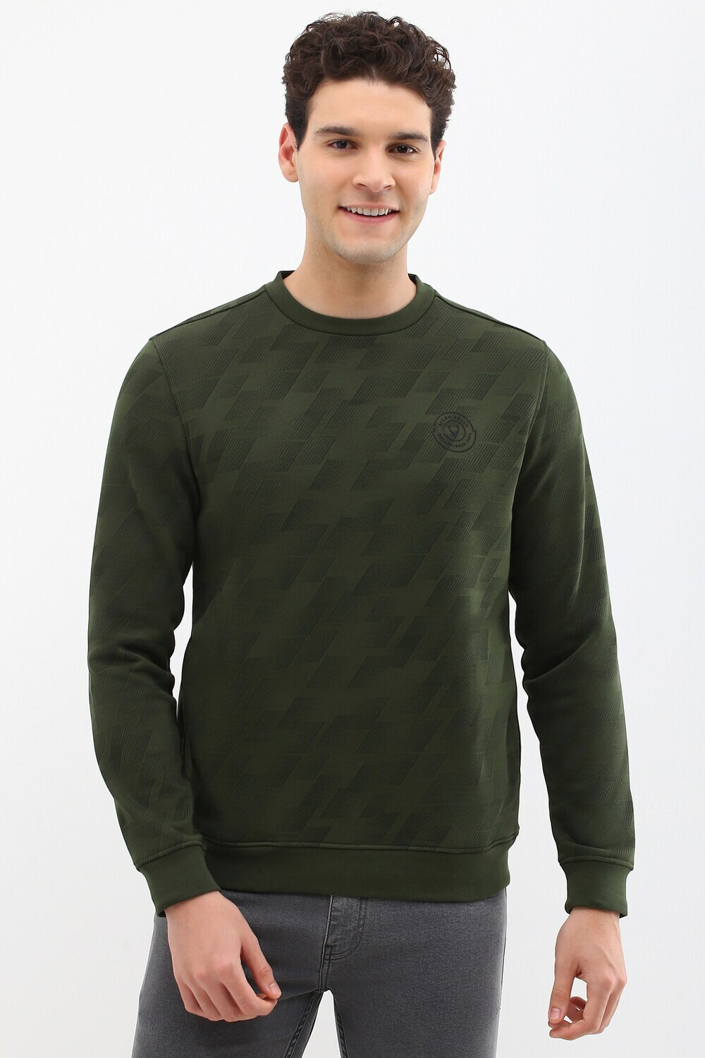 Image of Allen Solly Men Full Sleeve Printed Sweatshirt