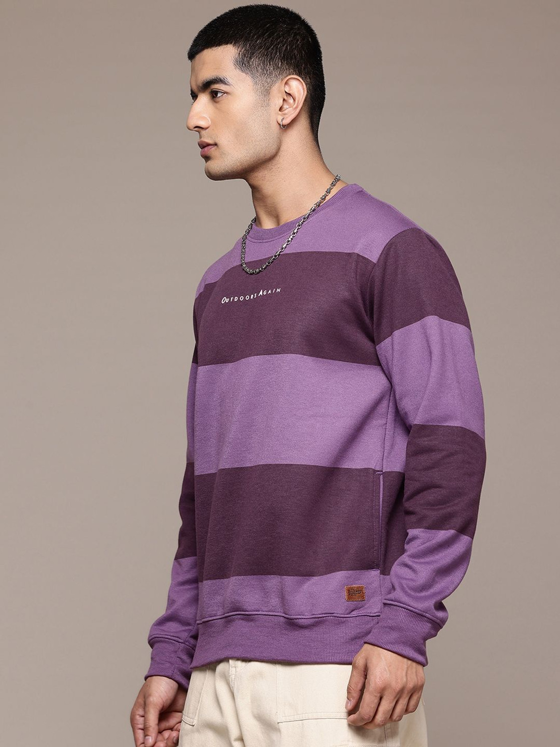 Image of Roadster Full Sleeve Color Block Men Sweatshirt