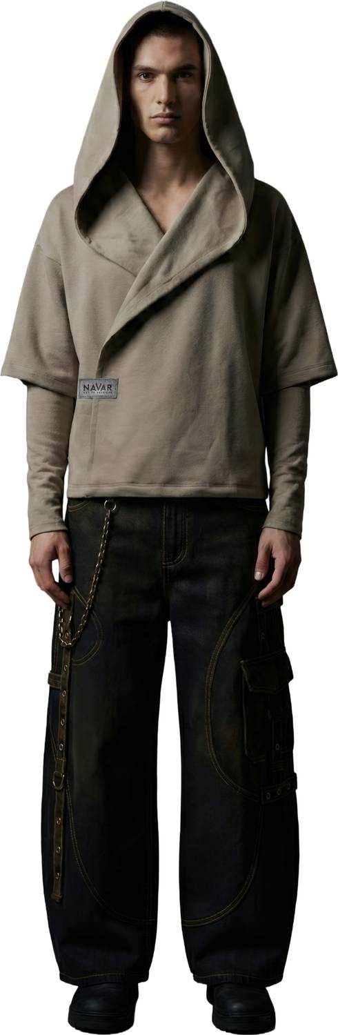 navar Men Full Sleeve Solid Hooded Sweatshirt - Image 3