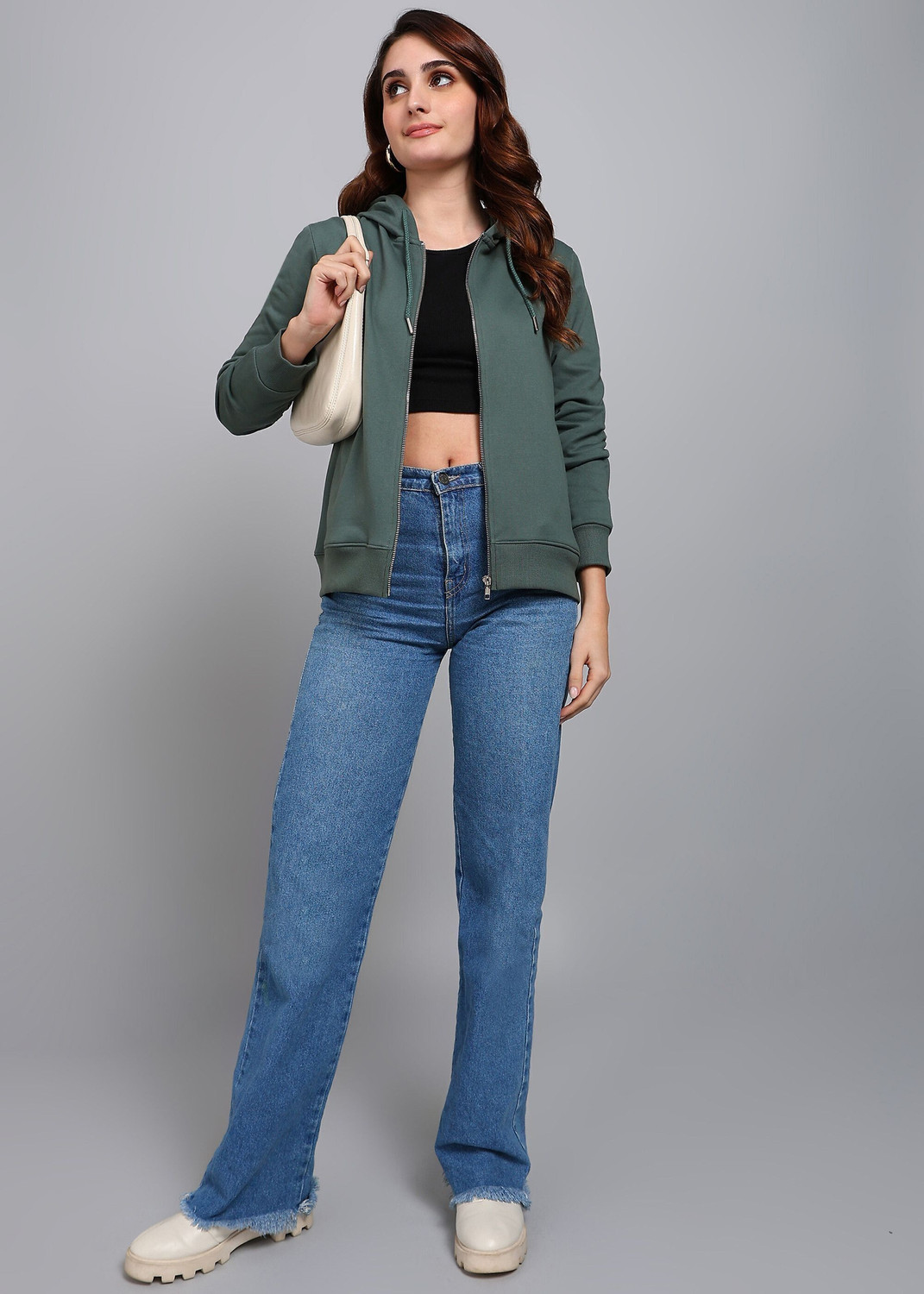 Image of Alan Jones Full Sleeve Solid Women Sweatshirt