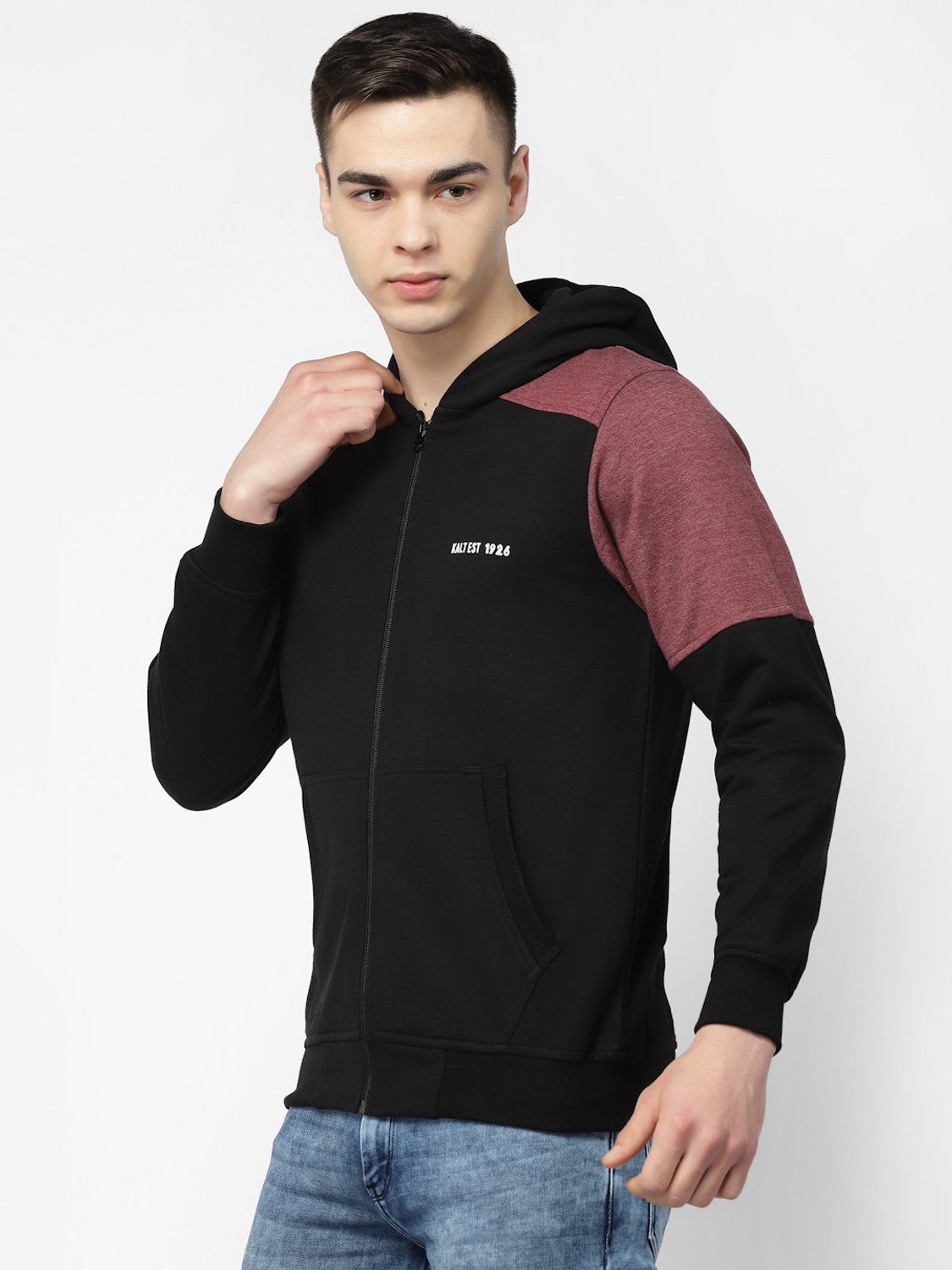 Image of KALT Full Sleeve Color Block Men Sweatshirt