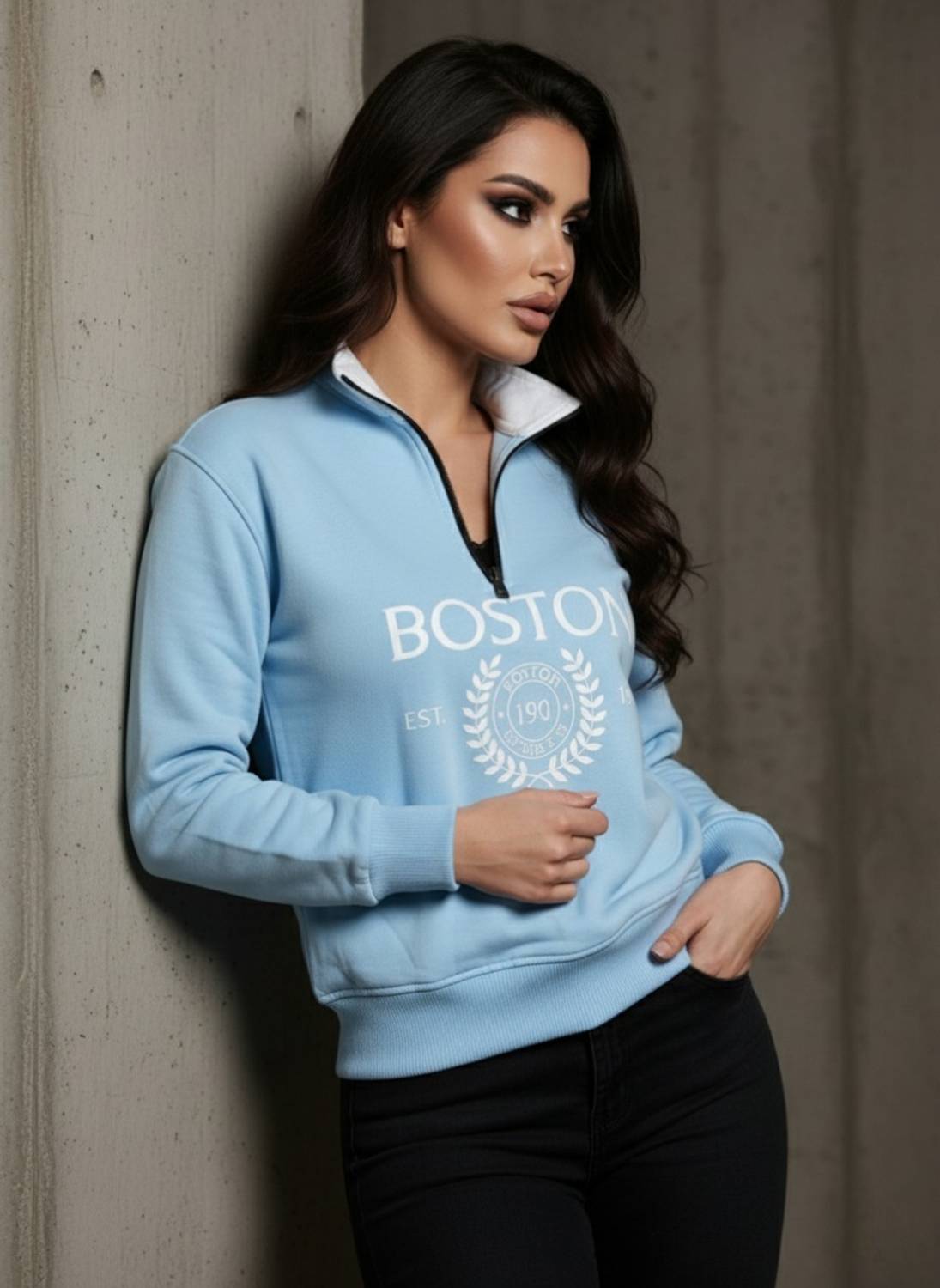 ADIXUS Full Sleeve Solid, Printed Women Sweatshirt