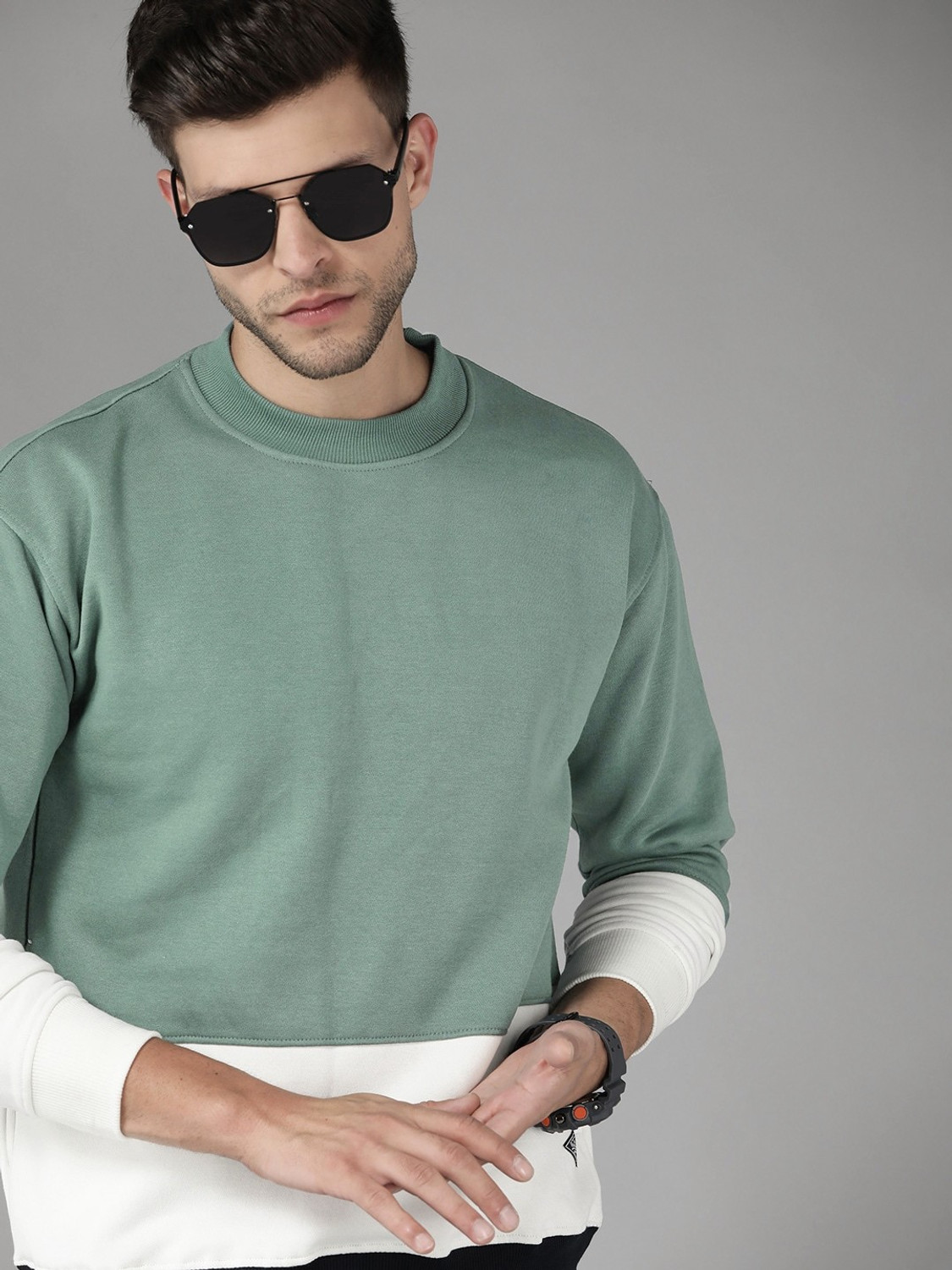 Image of Roadster Full Sleeve Color Block Men Sweatshirt