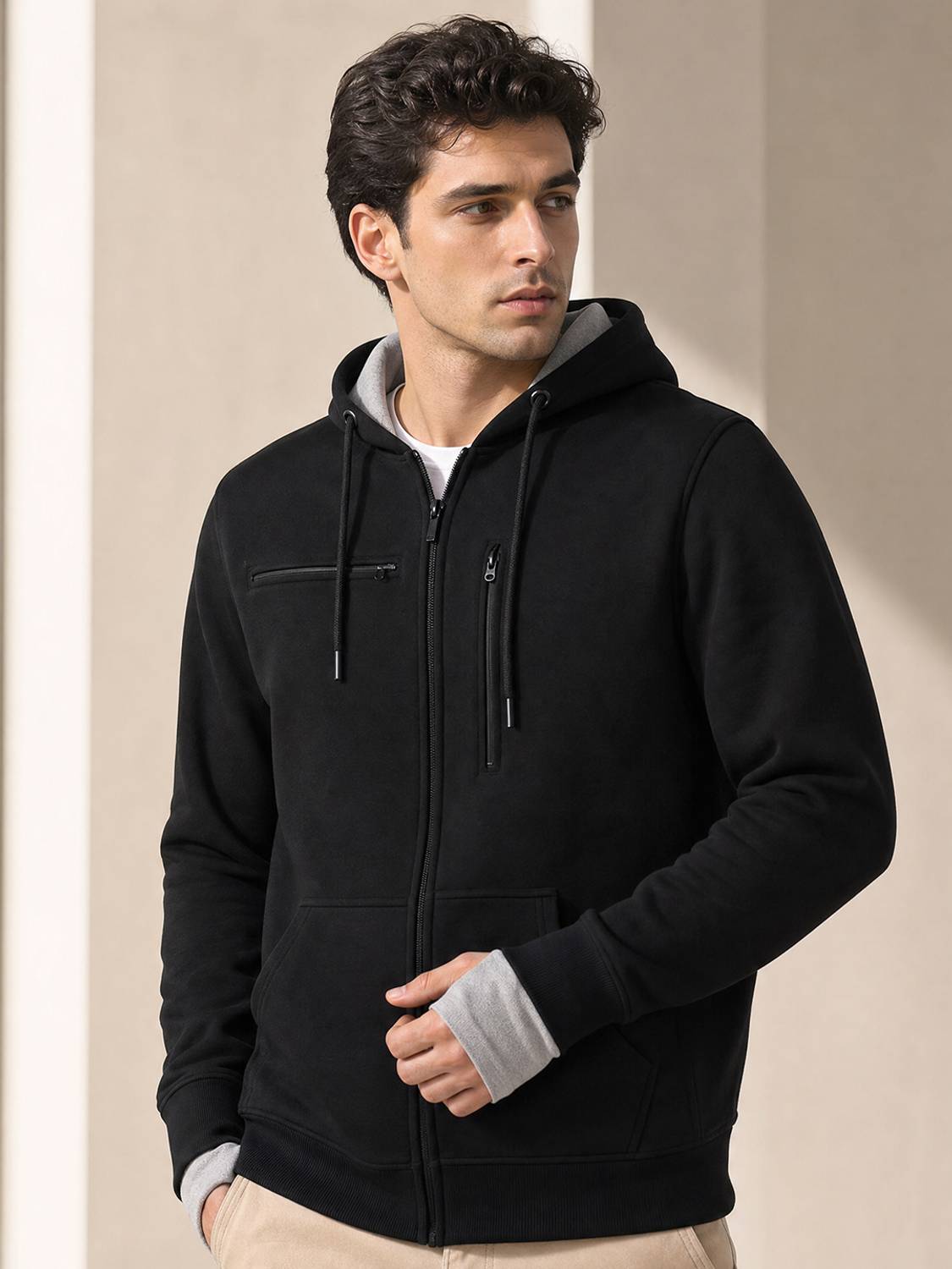 NOBERO Men's Full Sleeve Solid Sweatshirt - Image 1
