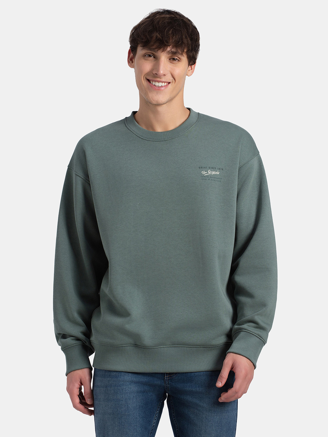 Image of JOCKEY Full Sleeve Graphic Print Men Sweatshirt