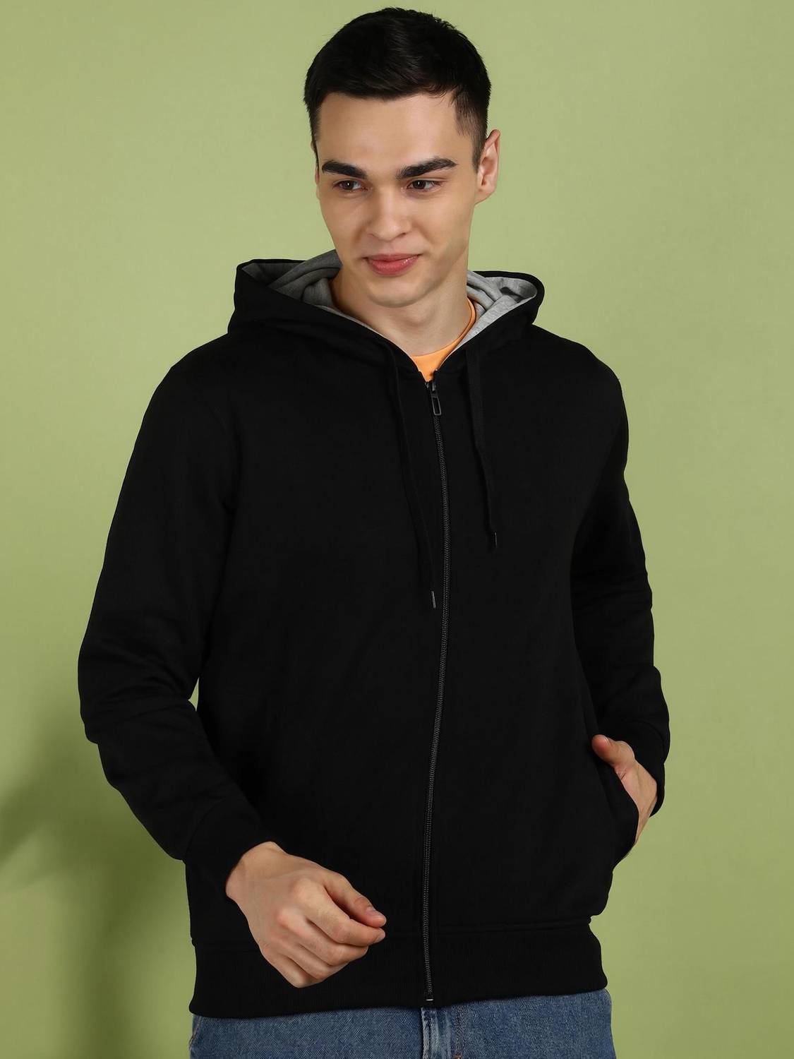 Alan Jones Full Sleeve Solid Men Sweatshirt