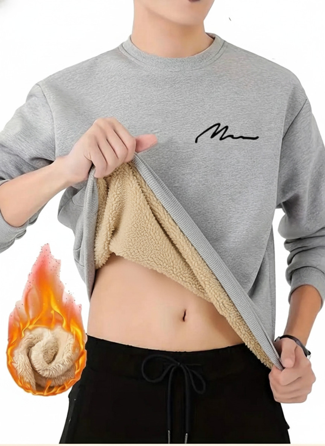 Image of FASHLOOK Men Full Sleeve Solid Sweatshirt