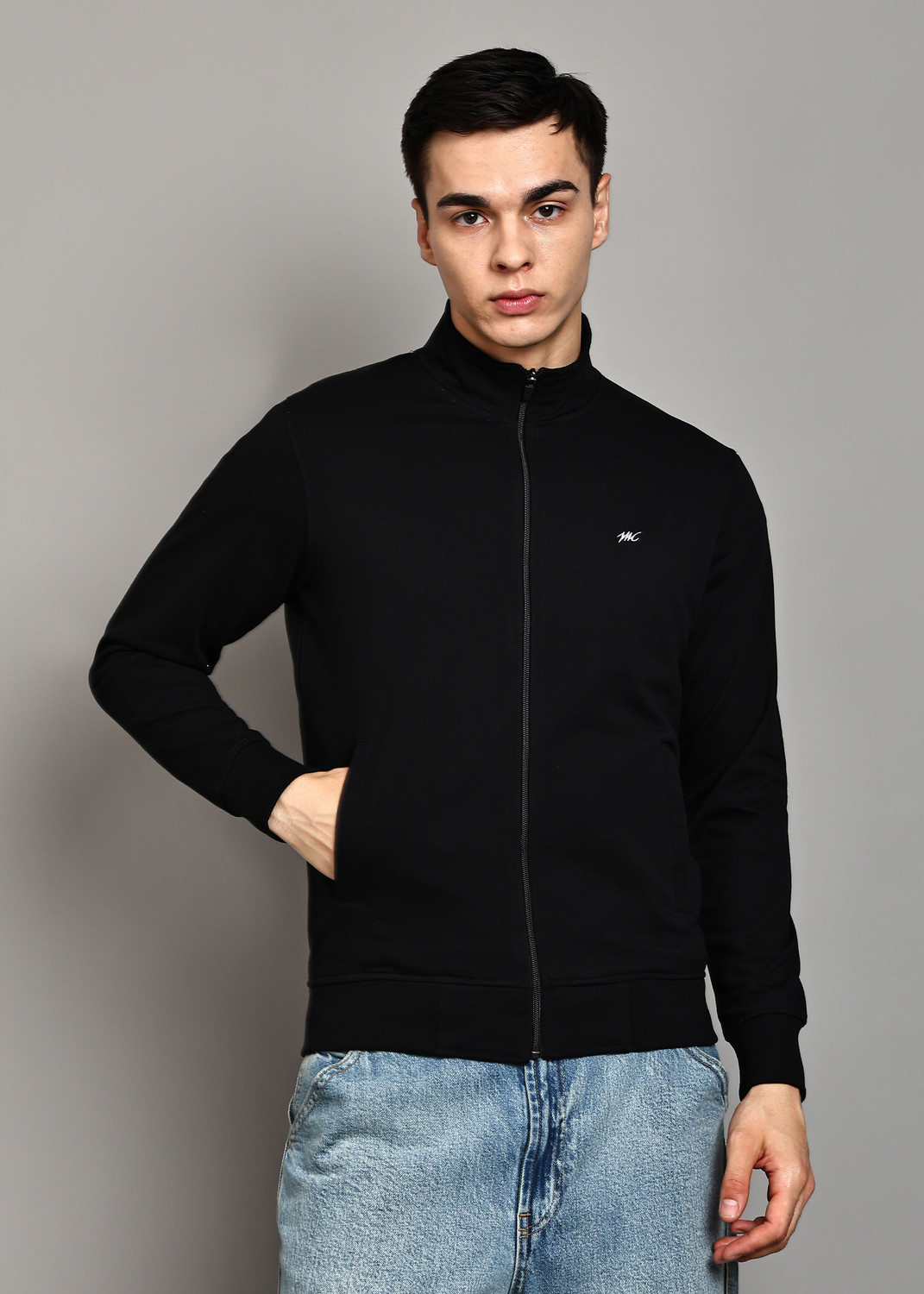 Image of MONTE CARLO Men Full Sleeve Solid Sweatshirt