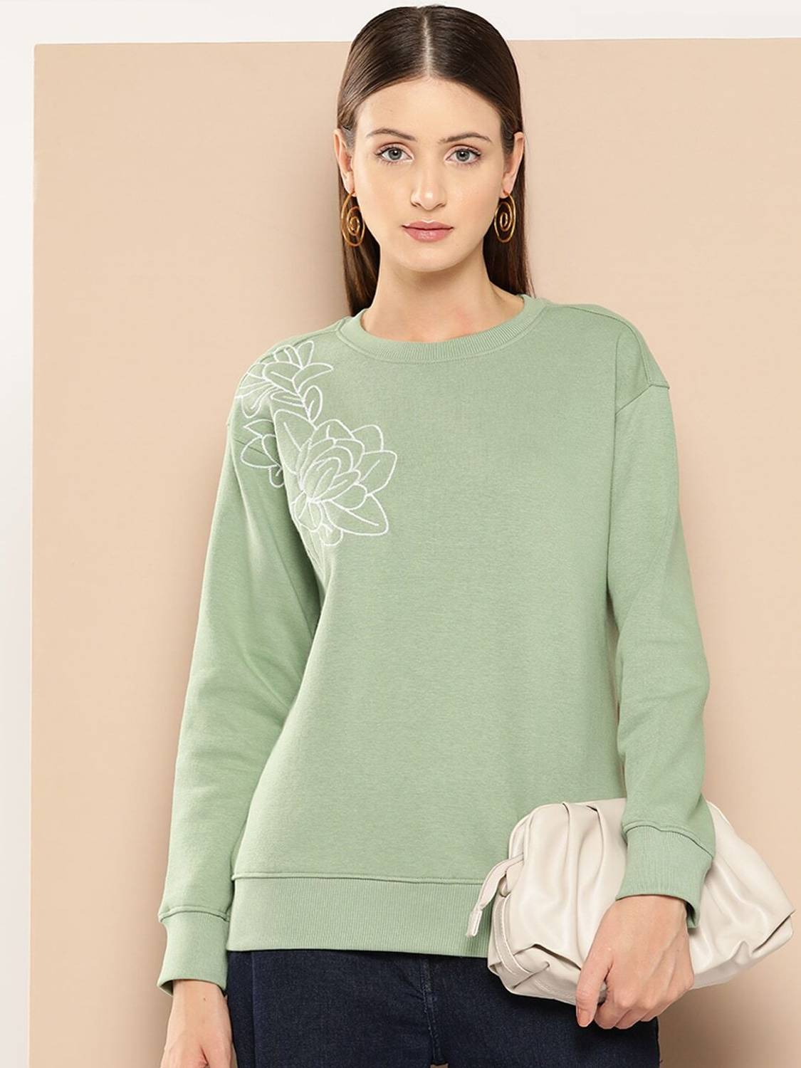CHEMISTRY Full Sleeve Embroidered Women Sweatshirt