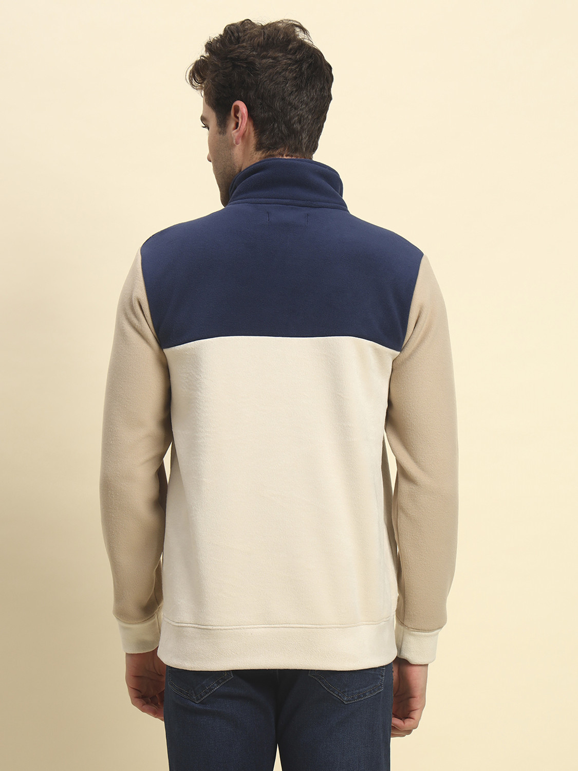 Image of CANTABIL Men Full Sleeve Color Block Sweatshirt