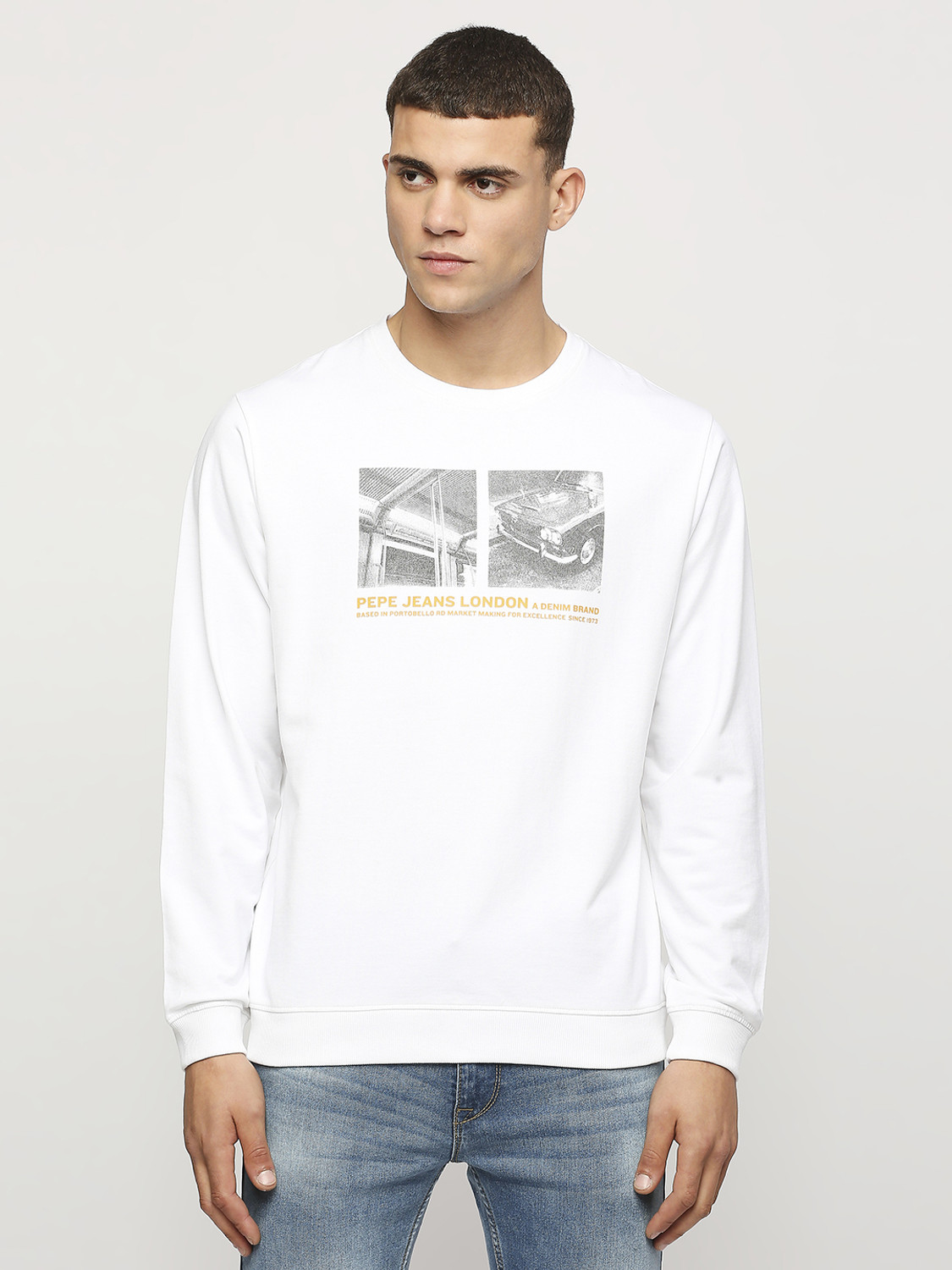 Image of Pepe Jeans Full Sleeve Graphic Print Men Sweatshirt
