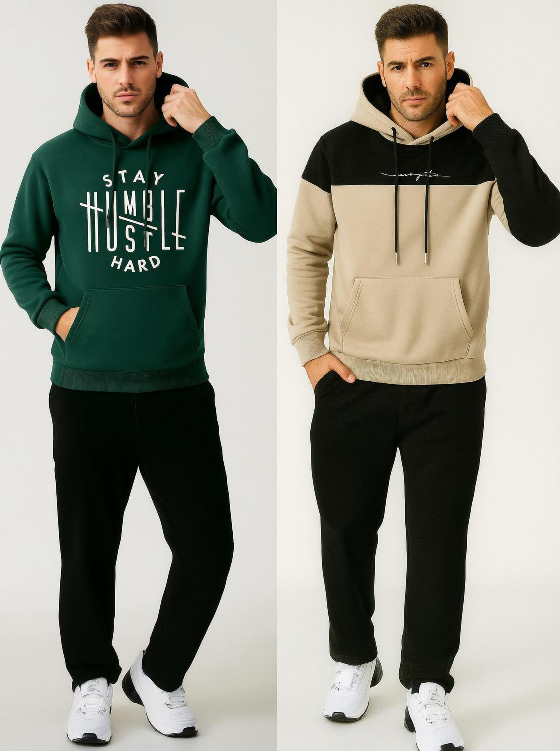 Image of TrendsTalk Men Full Sleeve Solid Hooded Sweatshirt